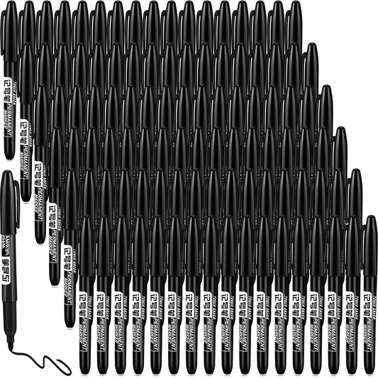 Thenshop 300 Pack Permanent Markers Bulk Back to School Easter Church Gifts Fine Point Waterproof Marker Works on Plastic, Wood, Stone, Metal, Glass for Office Classroom Rewards(Black)