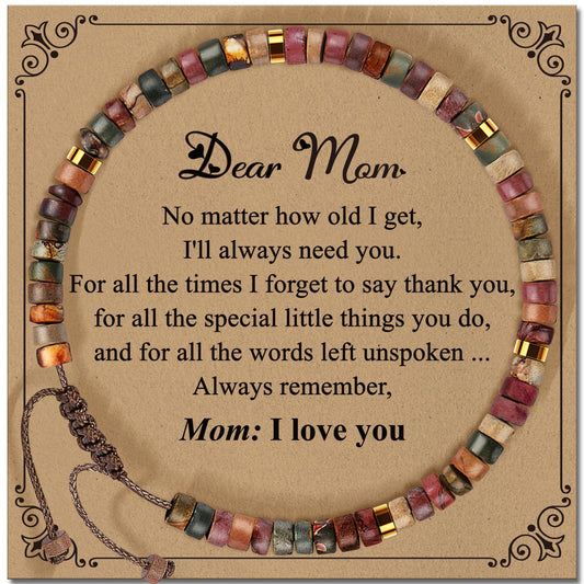 ZOKCC Mothers Day Bracelet Gifts for Mom: Healing Natural Stone Beads Bracelets - Inspirational Birthday Christmas Day Gifts for Mom Mother-in-Law