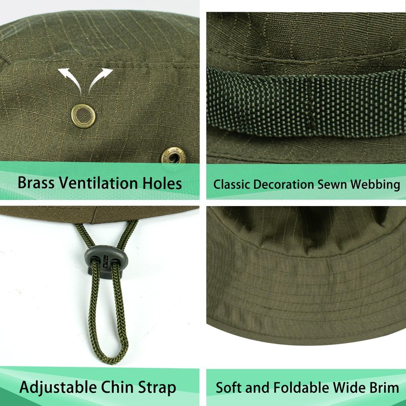 Rosoz Sun Hats for Men Women Boonie Hat UPF 50+ Bucket Hat Wide Brim UV Protection Fishing Hiking Safari Outdoor Hats
