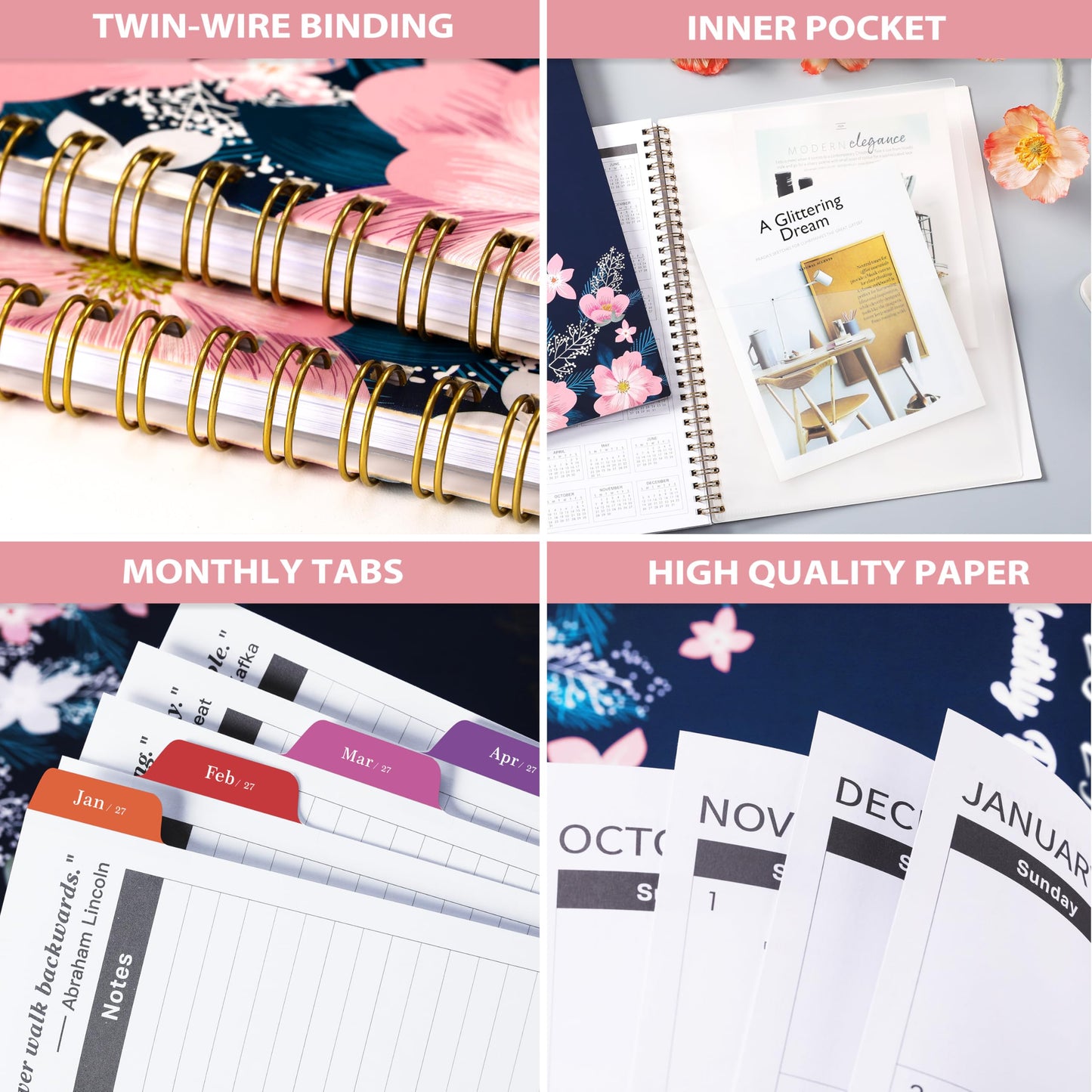 2026-2029 Monthly Planner - July 2026 - June 2029, 3 Year Months Planner, 9" x 11", Notes Pages, 36 Colorful Monthly Tabs, Back Pocket