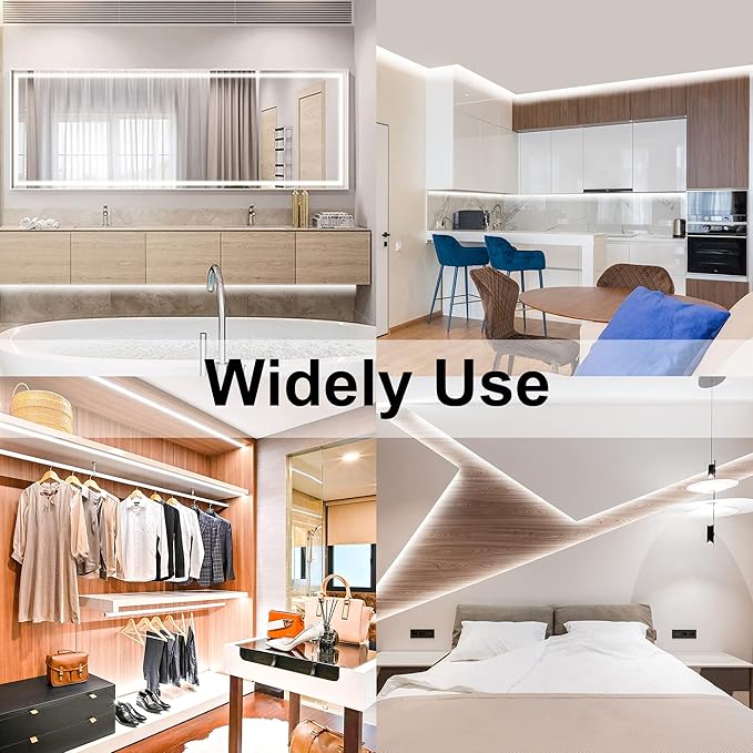 COB LED Strip Lights Waterproof IP68, 6000K Daylight White Outdoor 24V Dimmable Silicone LED Tape Lighting 16.4ft High Density, 3000LM+, 1600LEDs,(Power Supply Not Included)
