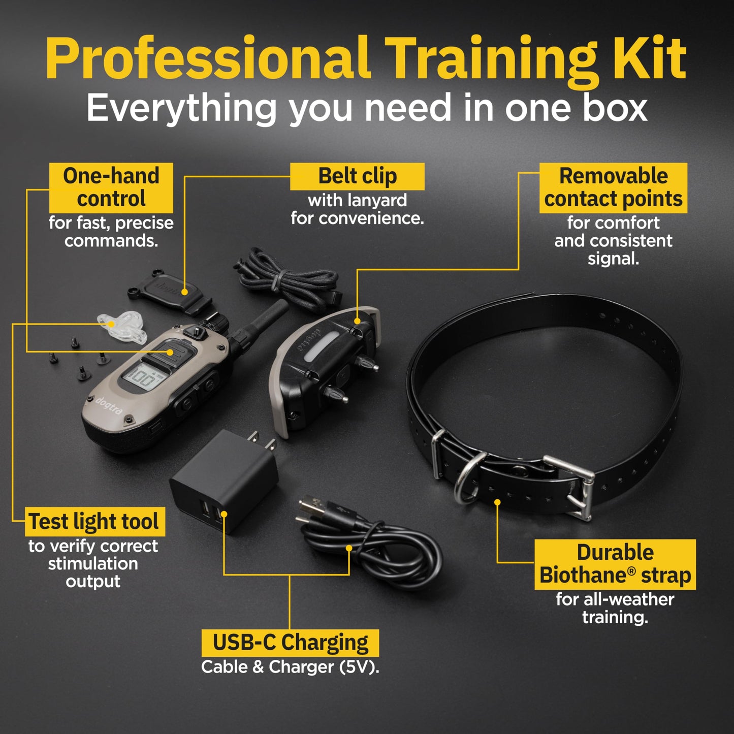 Dogtra 1900X E-Collar for Dog Training - 3/4 Mile Range, for Dogs 35 lbs+, IPX9K Waterproof, 100 Stimulation Levels, Vibration, Tone, Rechargeable - Ideal for Dog Owners and Professional Trainers