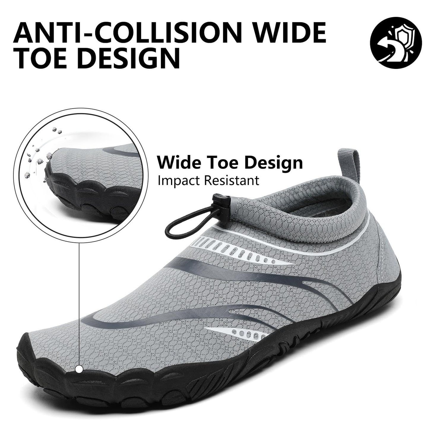 Mishansha Womens Mens Water Shoes Quick-Dry Wide Toe Barefoot Shoes