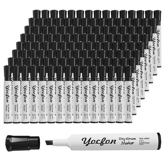 Yocfon Dry Erase Markers 128 Pack, Crown Whiteboard Markers With Chisel Tip, Low Odor Dry Erase Markers for School Office Home