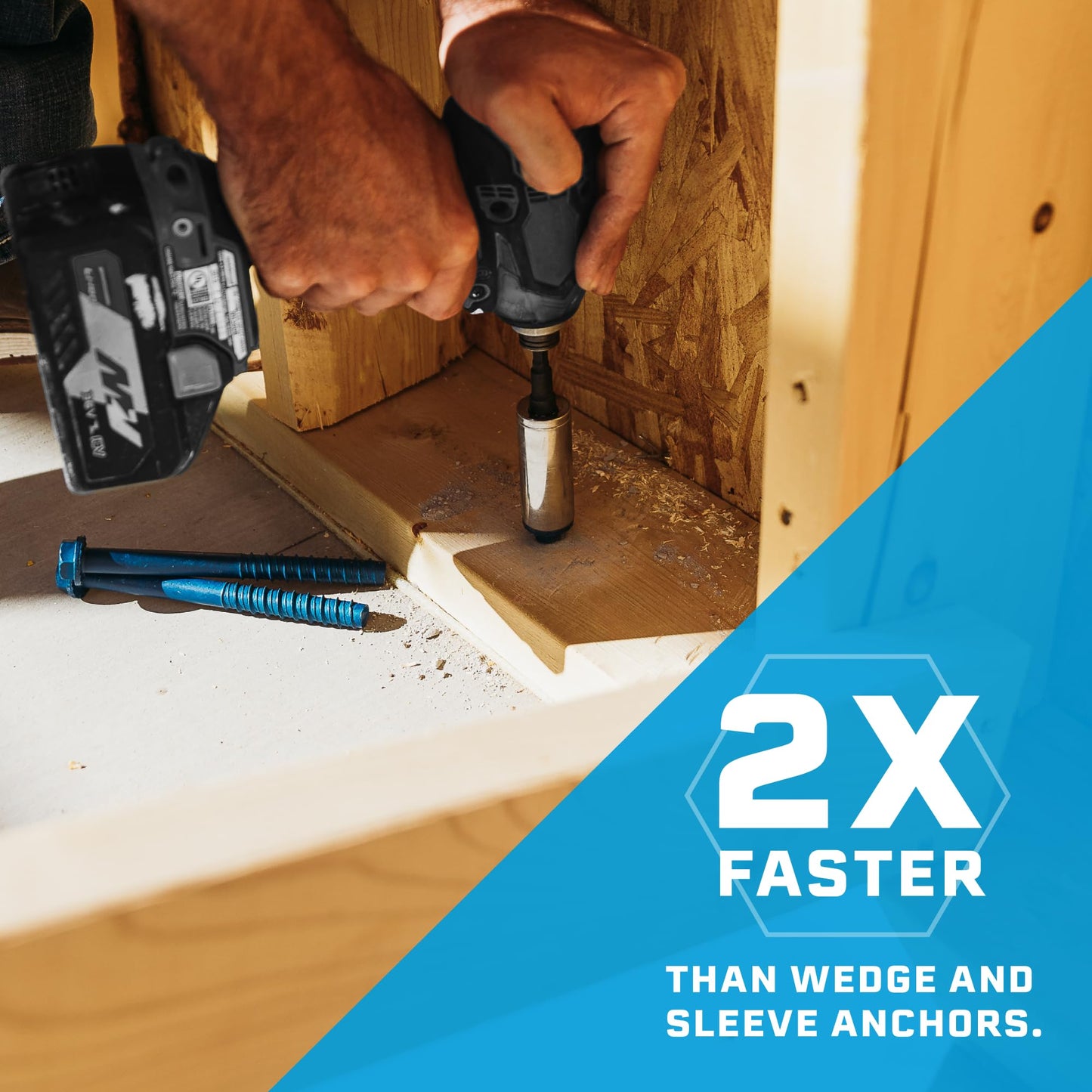 Tapcon+ 1/2 x 5 Inch Heavy-Duty Hex Head Concrete Anchors, 10 PCS, Corrosion Resistant Blue Climaseal™ Coating, Outdoor Rated Use, Concrete Block & Masonry Brick Screws, Drill Bit Sold Separately