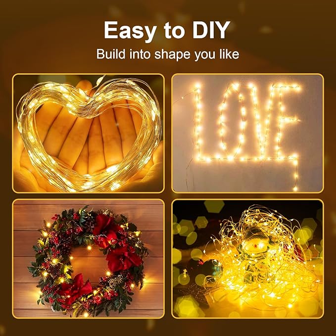 ZGWJ 8 Pack Fairy Lights Battery Operated, Warm White Twinkle String Lights 20 LED 7FT Waterproof 3 Lighting Modes for Bedroom, Halloween, Christmas, Party Indoor and Outdoor Decoration