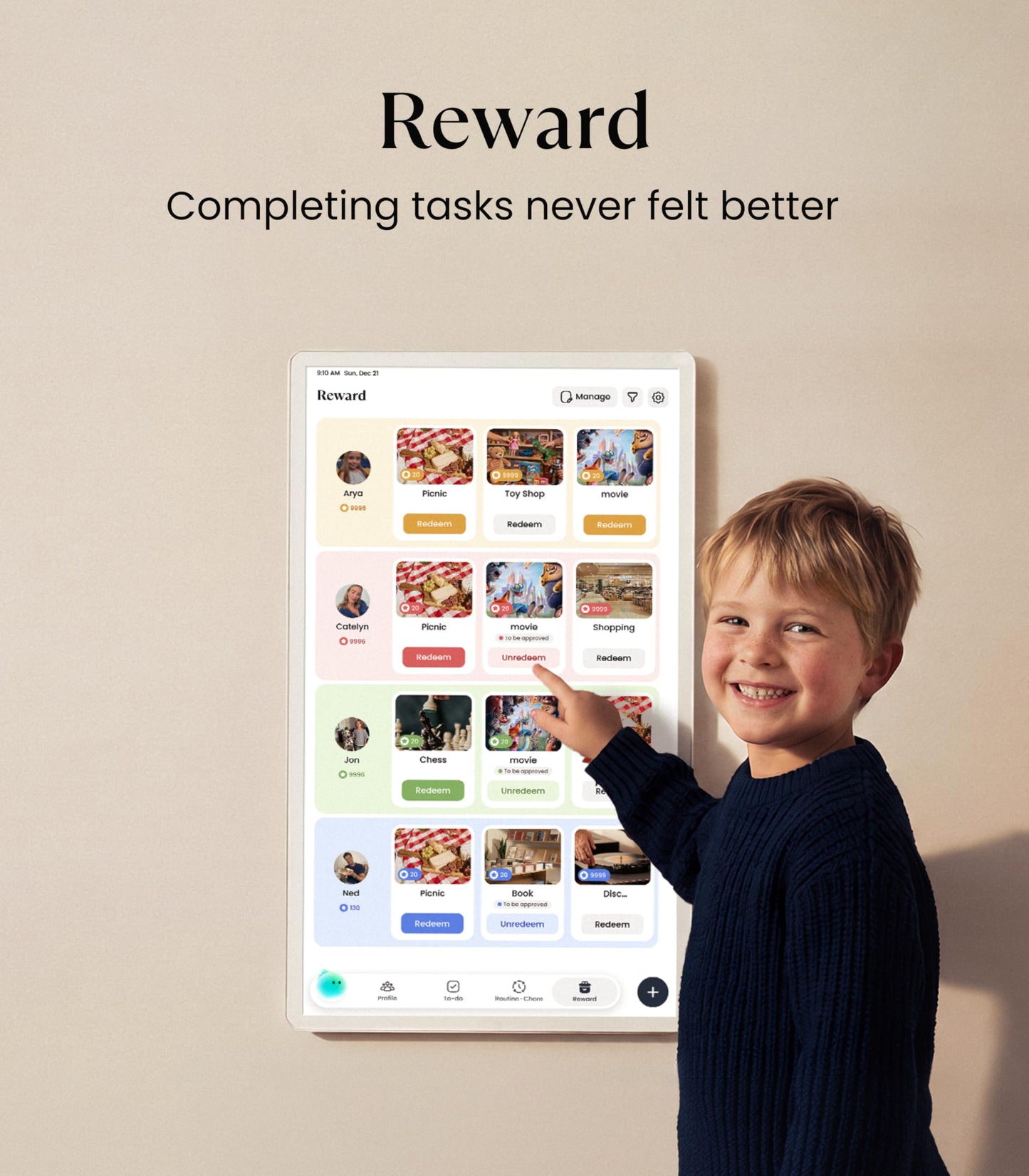 Cozyla Calendar Plus 2: 24" Smart Digital Calendar Wall Touch Screen & No Subscription Family Dashboard, Electronic Display for Family System- Chore Chart, Meal Planner, Support App Store Wall Mount