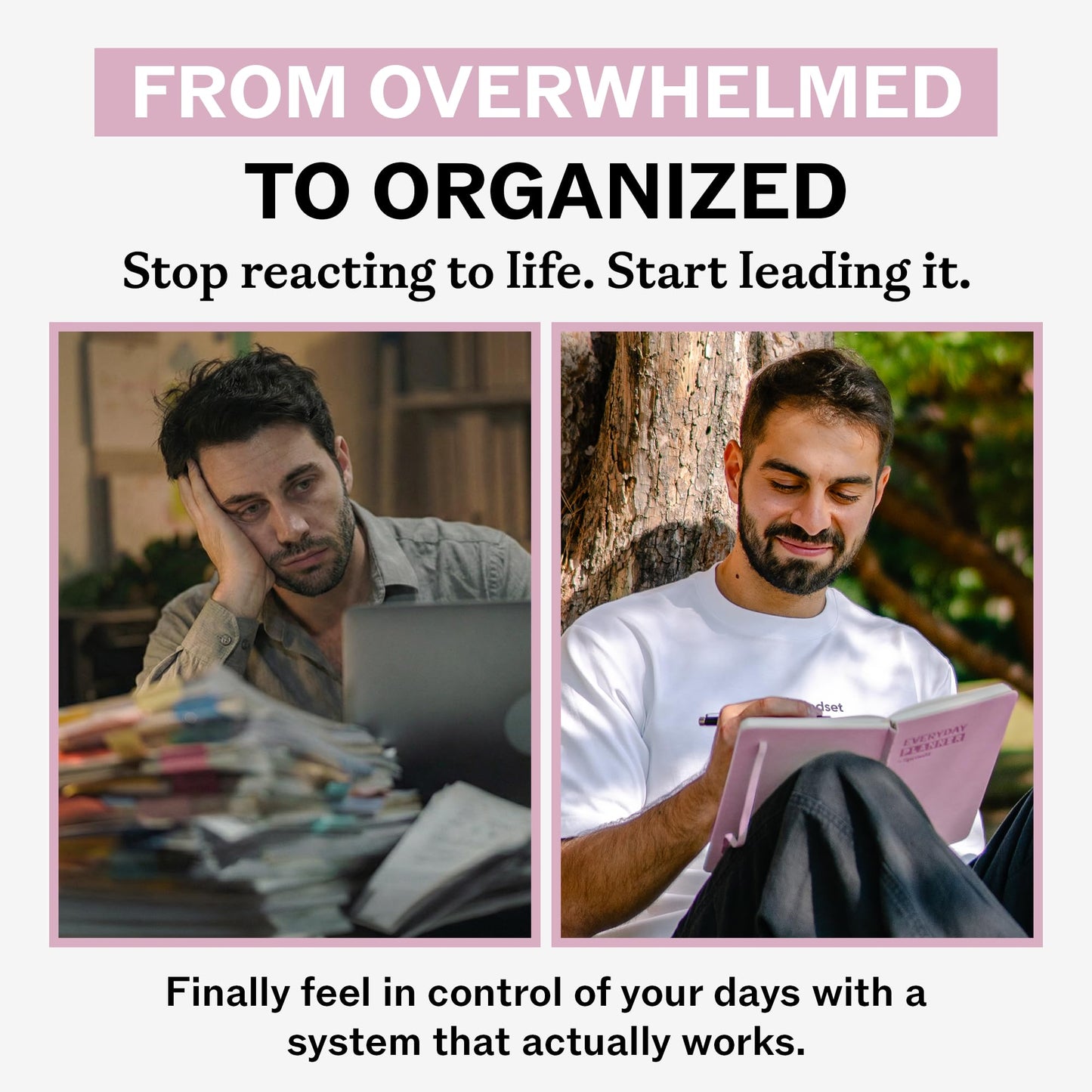 Sprouht Undated Daily Planner | 90 Day Daily & Weekly Productivity Journal with Hourly Schedule, To Do List, Goal Tracker & Habit Tracker | ADHD Planner for Men & Women | Hardcover Agenda (Pink)