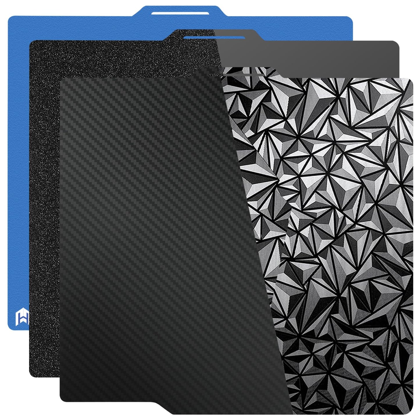 HzdaDeve 3PK P1S Build Plate for Bambu Lab P2S/X2D/P1S/P1P/A1/X1C/X1E Dual-Textured Cold Cool PEI Double Smooth PEO PET Plate Black Sheet Board 257.5x257.5MM Heated Bed Spring Steel Flexible Platform