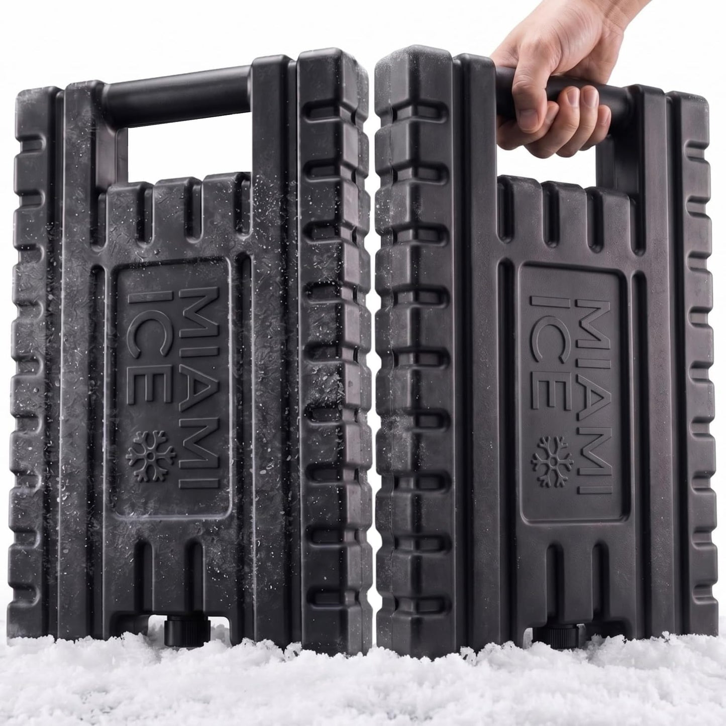 Miami Ice Reusable XL Cooler Ice Pack (12"x9") | Replaces 7 lbs of Ice, Stays Cold up to 96 Hours, BPA-Free, Built-in Handle, Large Frozen Ice Packs for Cooler (3-Pack)