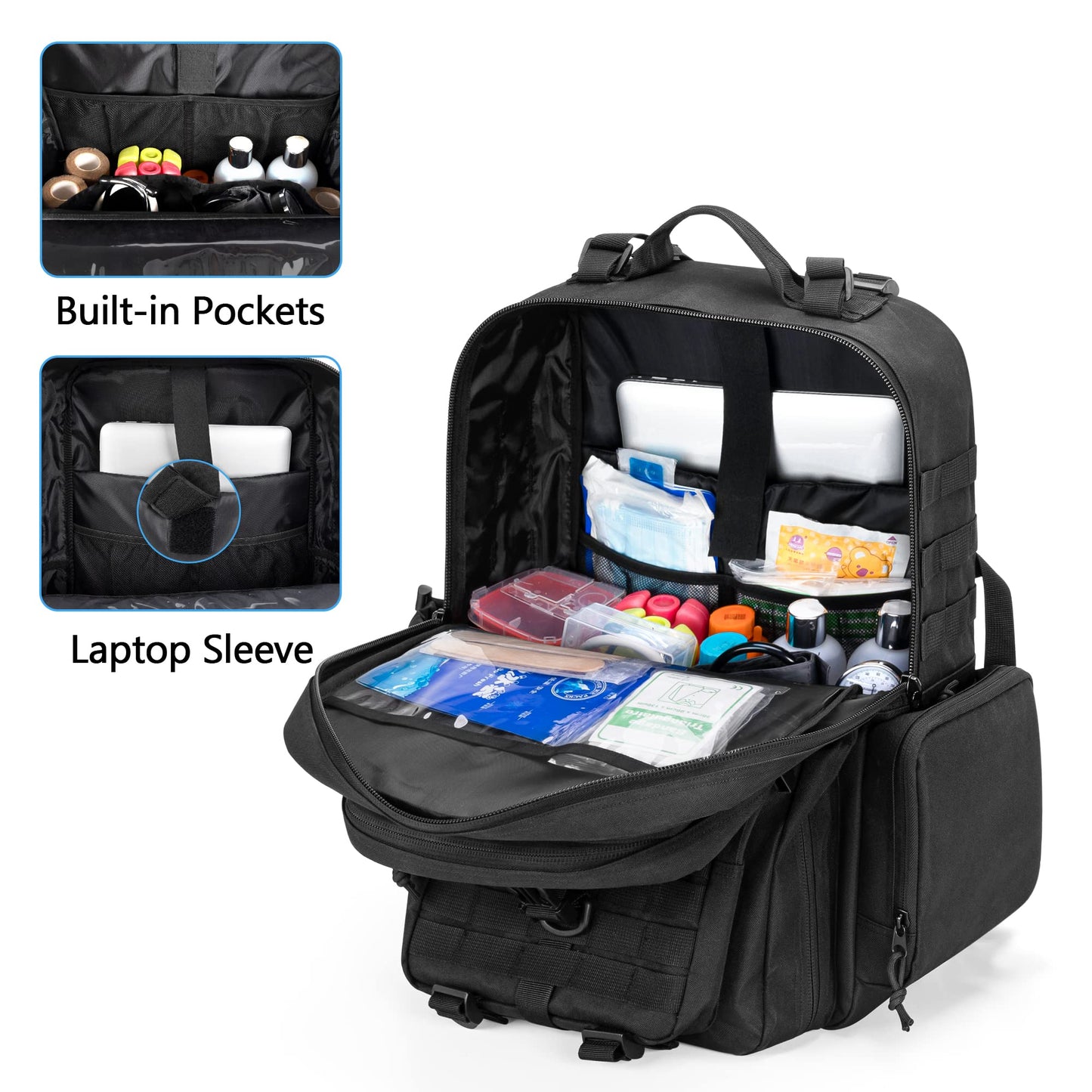 Damero Medical Tactical Backpack, Medical Supplies Bag with Top Y-Strap