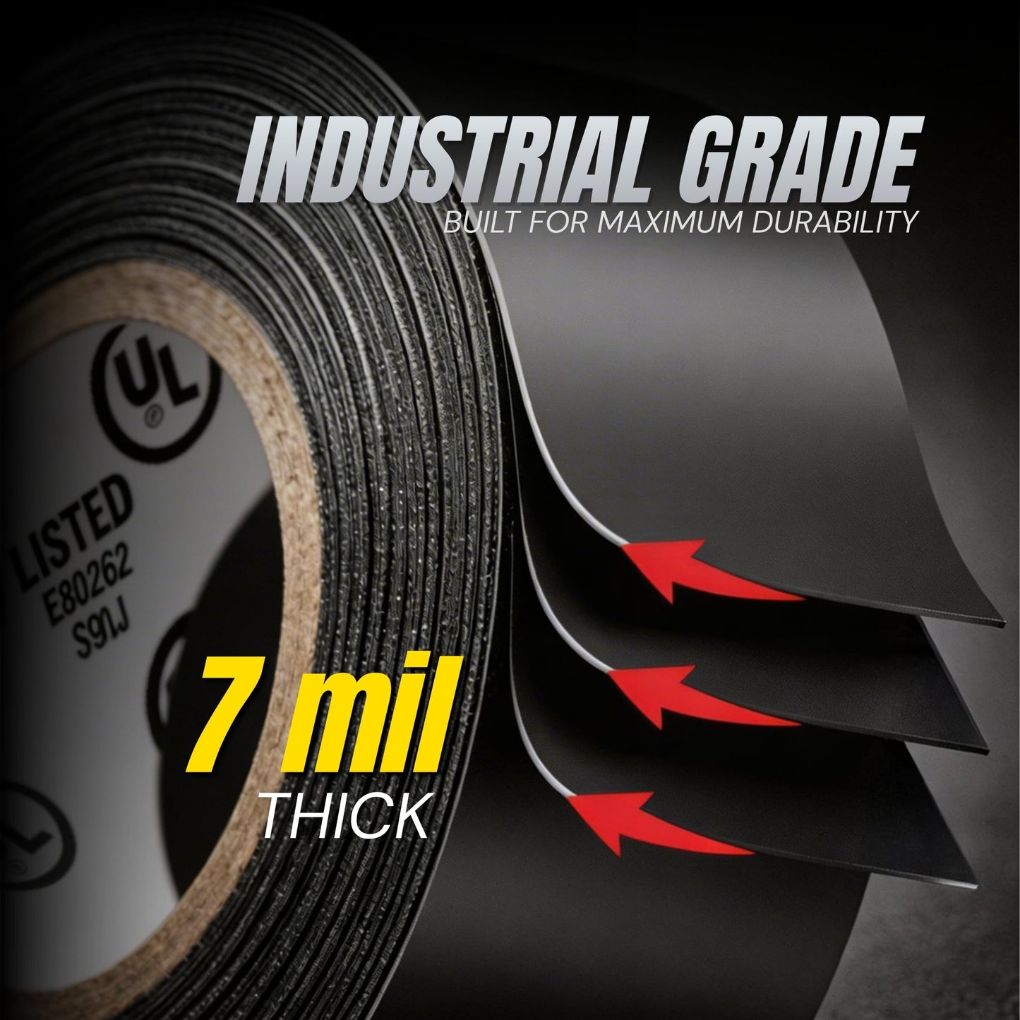 Wide Electrical Tape (2 Pack) - Heavy Duty Thick Flame Retardant Black Electrical Tape, Industrial Grade Waterproof PVC Vinyl Roll, 2in x 66ft, 7 Mil, 600V - UL/CSA Listed