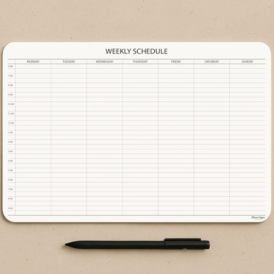 Schedule Pad, Tear Off Undated Weekly Planner Notepad, A4 Size (8,3" X 11,7"), Premium Thick Paper with Cardboard Back Support, Weekly Desk Planner by CLEVER SIGNS