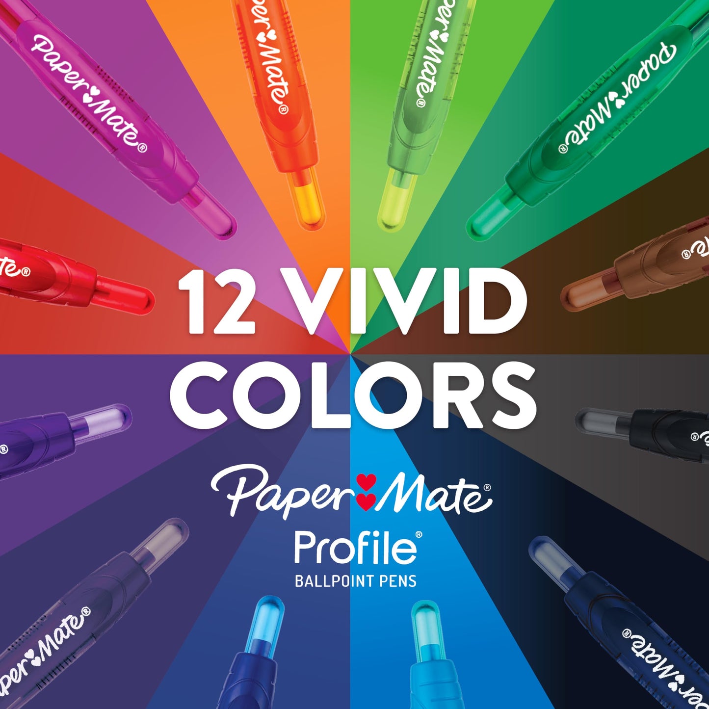 Paper Mate Profile Retractable Ballpoint Pens, Bold Point (1.4mm), Black, 36 Count - Office Supplies, Comfortable Grip, Everyday Writing