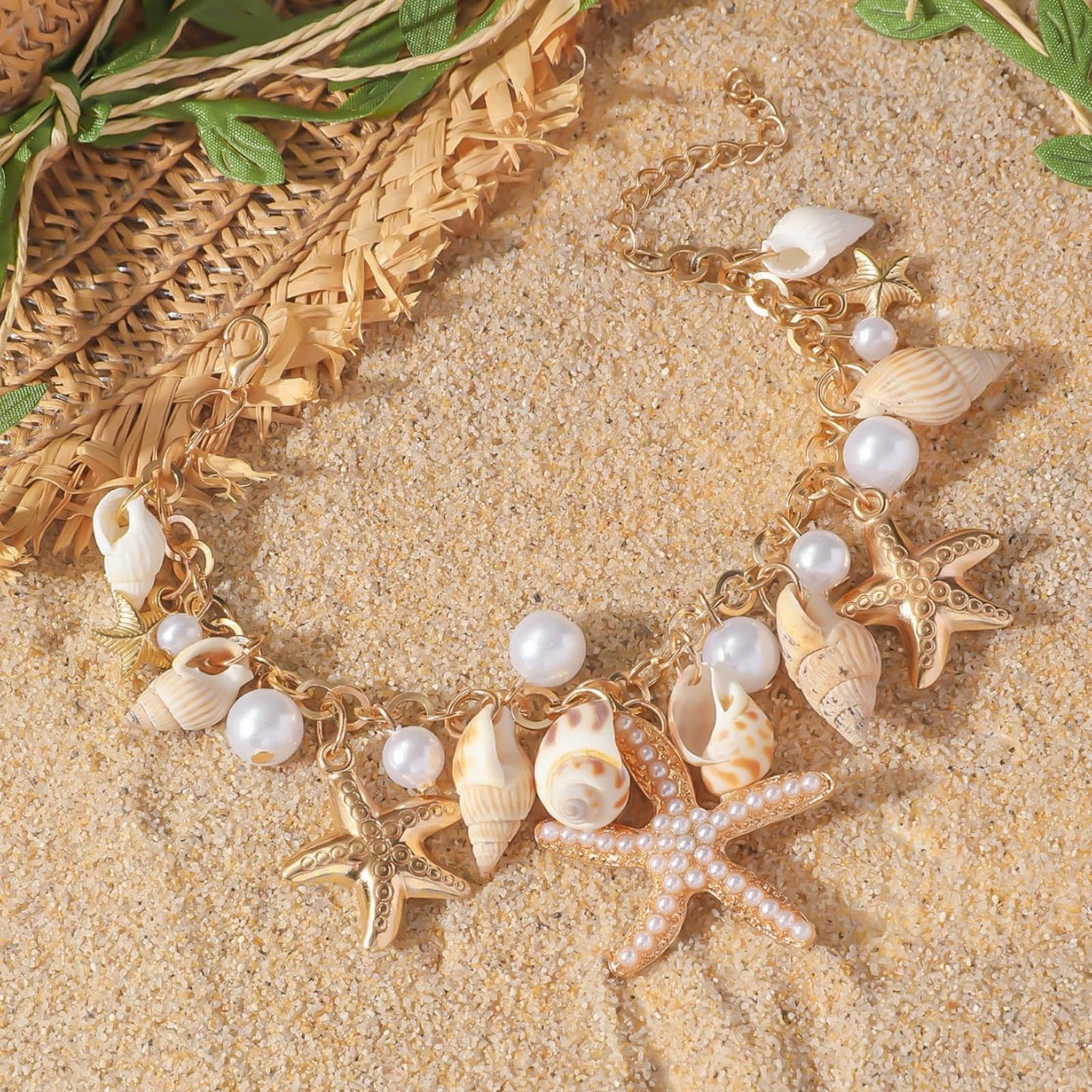 Frodete Starfish Necklace for Women Beach Necklaces Jewelry Layered Choker Drop Dangle Summer Vacation Outfits Theme Conch Seashell Accessories Ocean Pendant Dress Costume