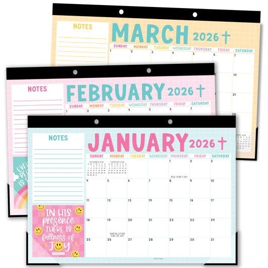 Hadley Designs Large Teacher Desk Calendar 2026-2027 - Desktop Calendar 2026, 18-Month Desk Calendars for Home, Office & Classroom, Cute Classroom Must Haves, Teacher Appreciation Gifts