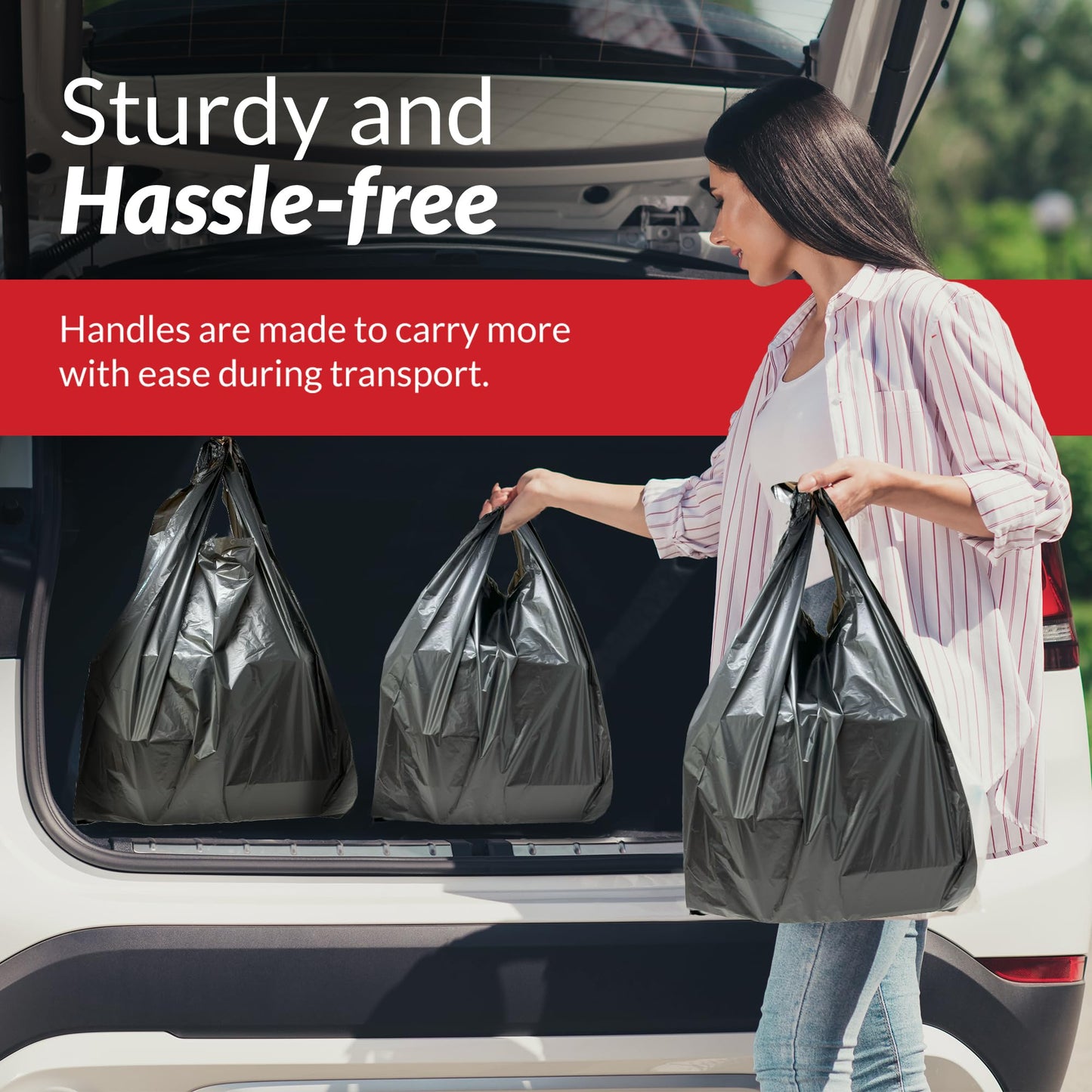 Reli. T-shirt Plastic Bags | 1,050 Pack | Black Plastic Bags with Handles (Plain) | Ideal for Grocery, Shopping, Food Take Out/To Go, Small Business