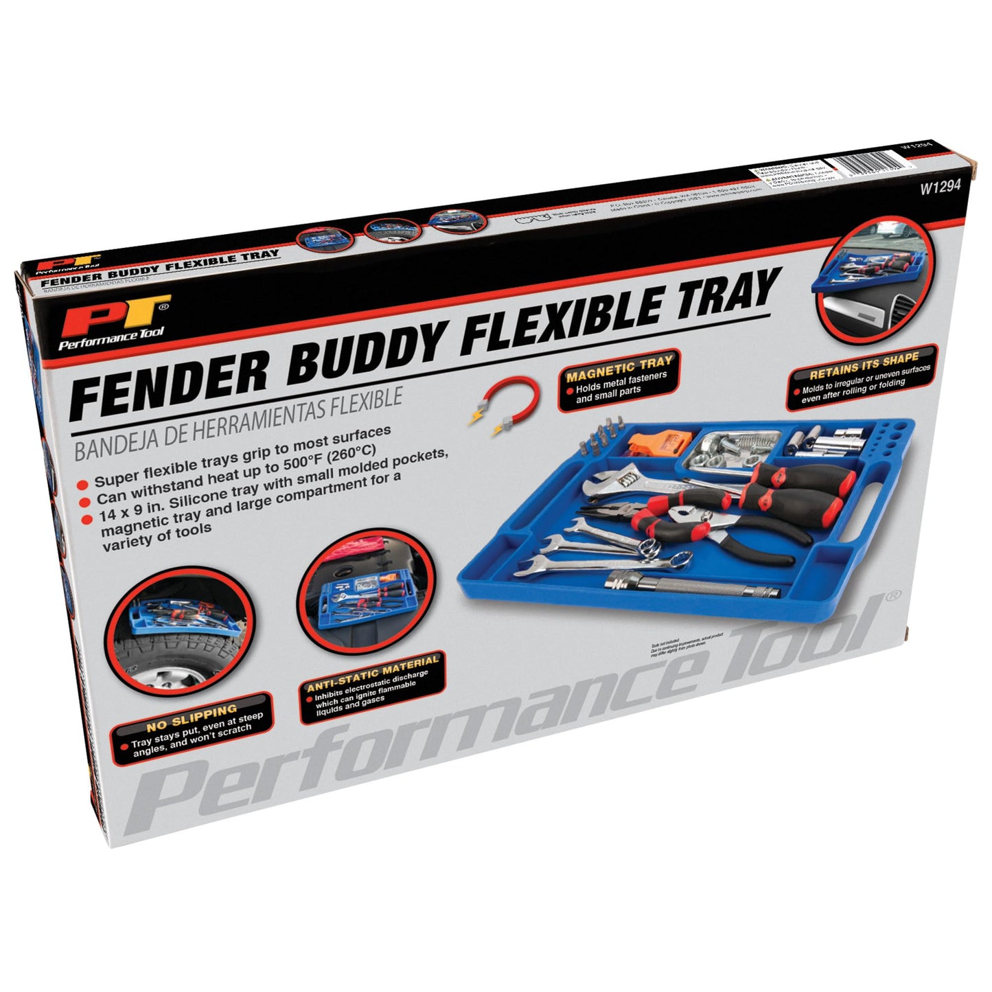 Performance Tool W1294 Fender Buddy Flexible Tray - Portable and Durable Fender Cover for Auto Repair and Maintenance Jobs