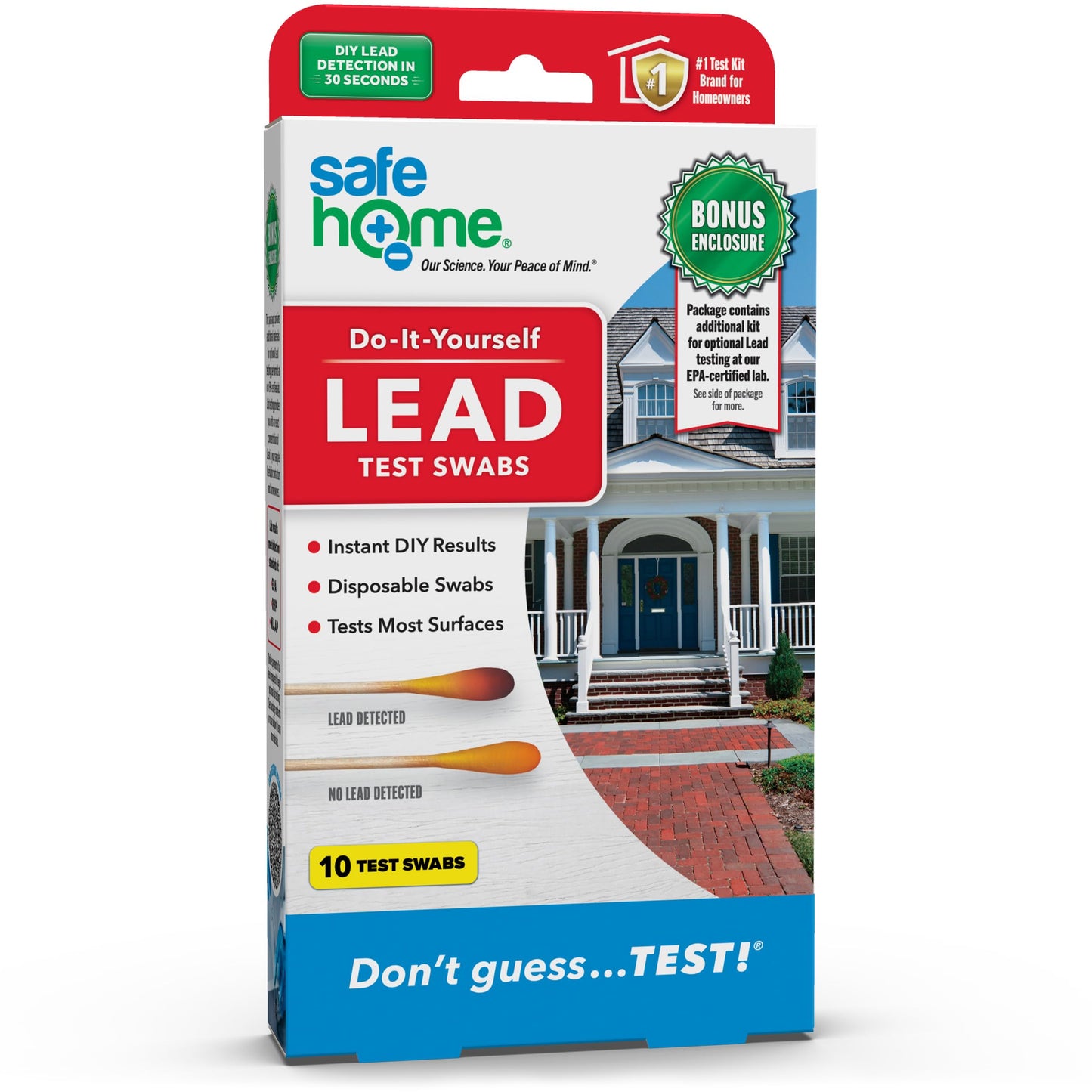 Safe Home® Lead in Solids Combo Test Kit – 10 DIY Swabs + Optional Testing at our EPA Certified Lab – Made in the USA for Homeowners & Contractors – (2 Pack)