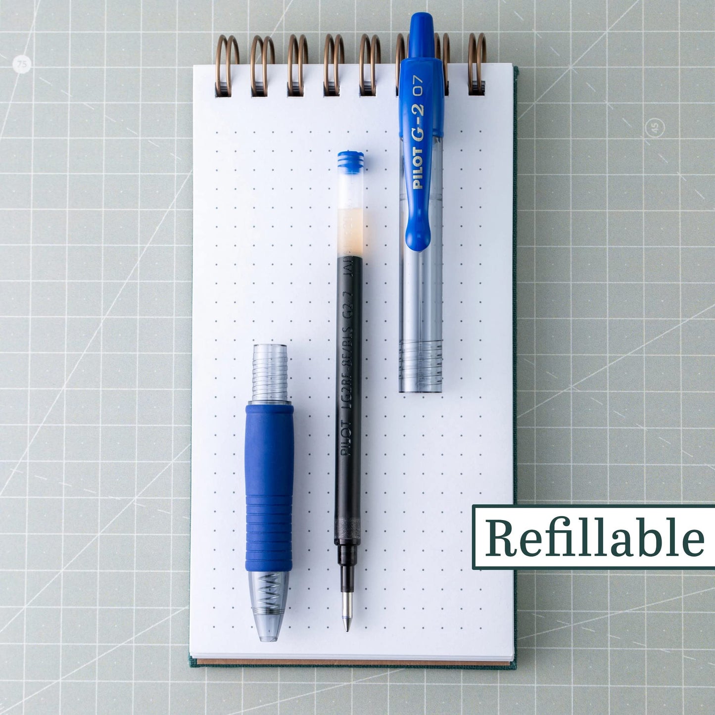 PILOT G2 Premium Refillable & Retractable Rolling Ball Gel Pens, Fine Point, Blue Ink, 12-Pack (31021)