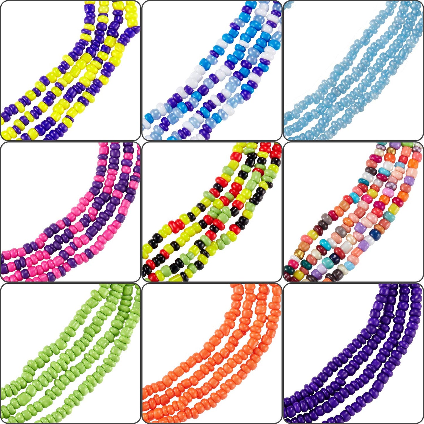 Hicarer 20 Pcs Waist Beads for Women Waist Belly Beads Jewelry Women Belly Chain Colorful Beach Bikini Body Chains Bohemia Body Accessories for Summer Beach