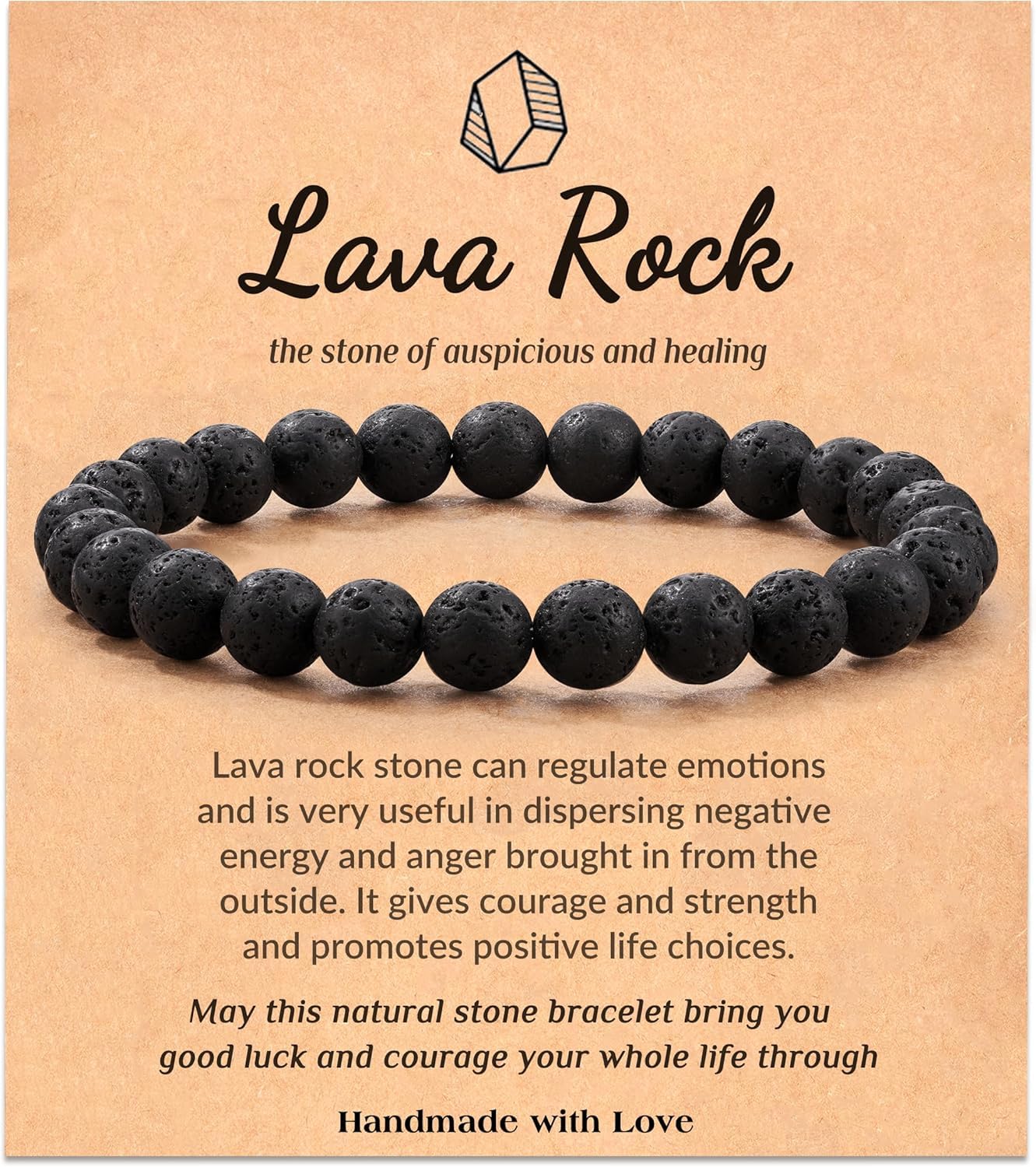 Seyaa Lava Rock Bracelet, Crystal Beaded Bracelet Unisex, Anniversary Christmas Birthday Inspirational Gift for Men Women