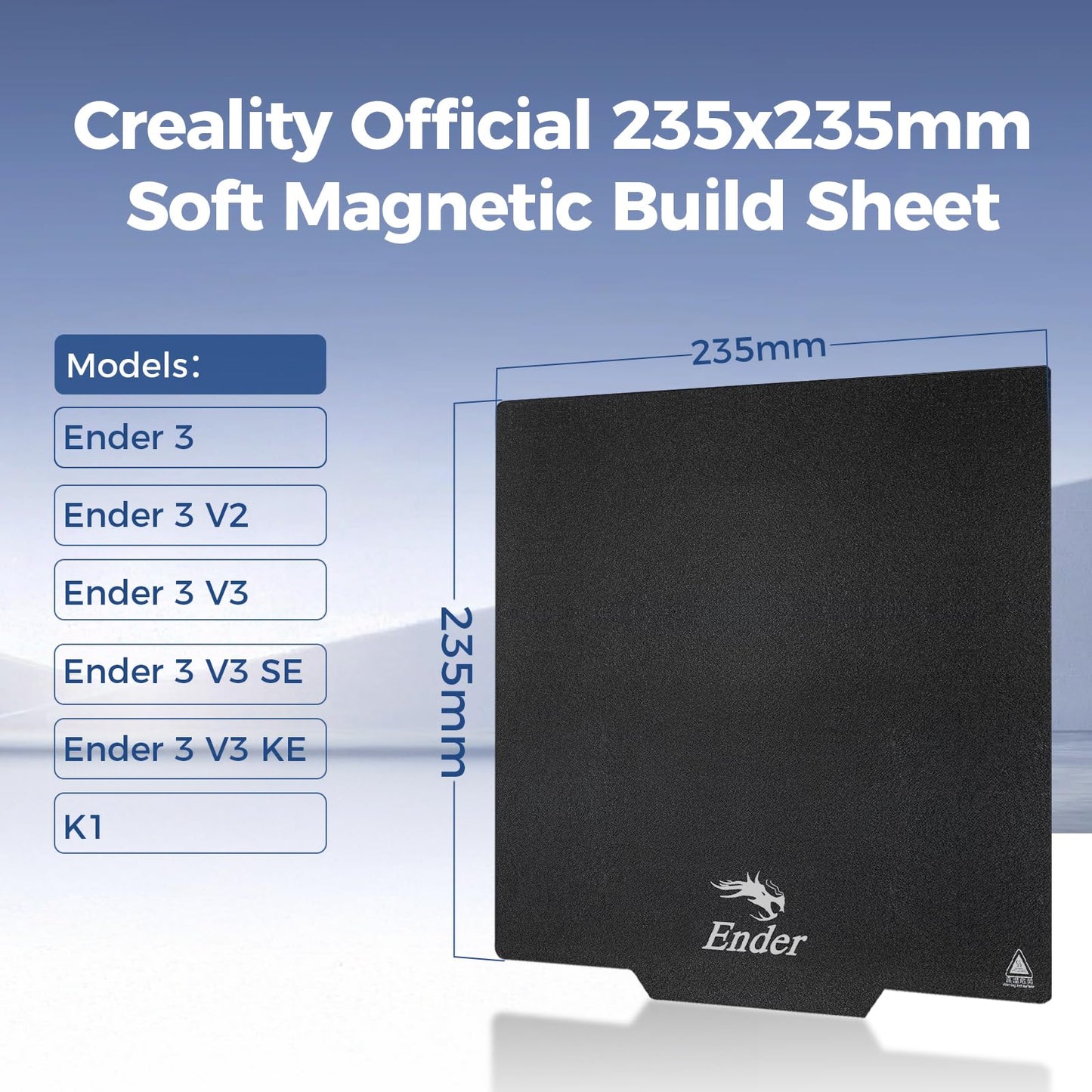 Creality Ender 3 Build Plate 2PCS 235 * 235mm Soft Magnetic 3D Printer Bed PC Coating 3D Printer Mat for Ender 3/Ender3 V2/Ender 3 V3 SE/Ender 3 Pro/Ender 5 Pro