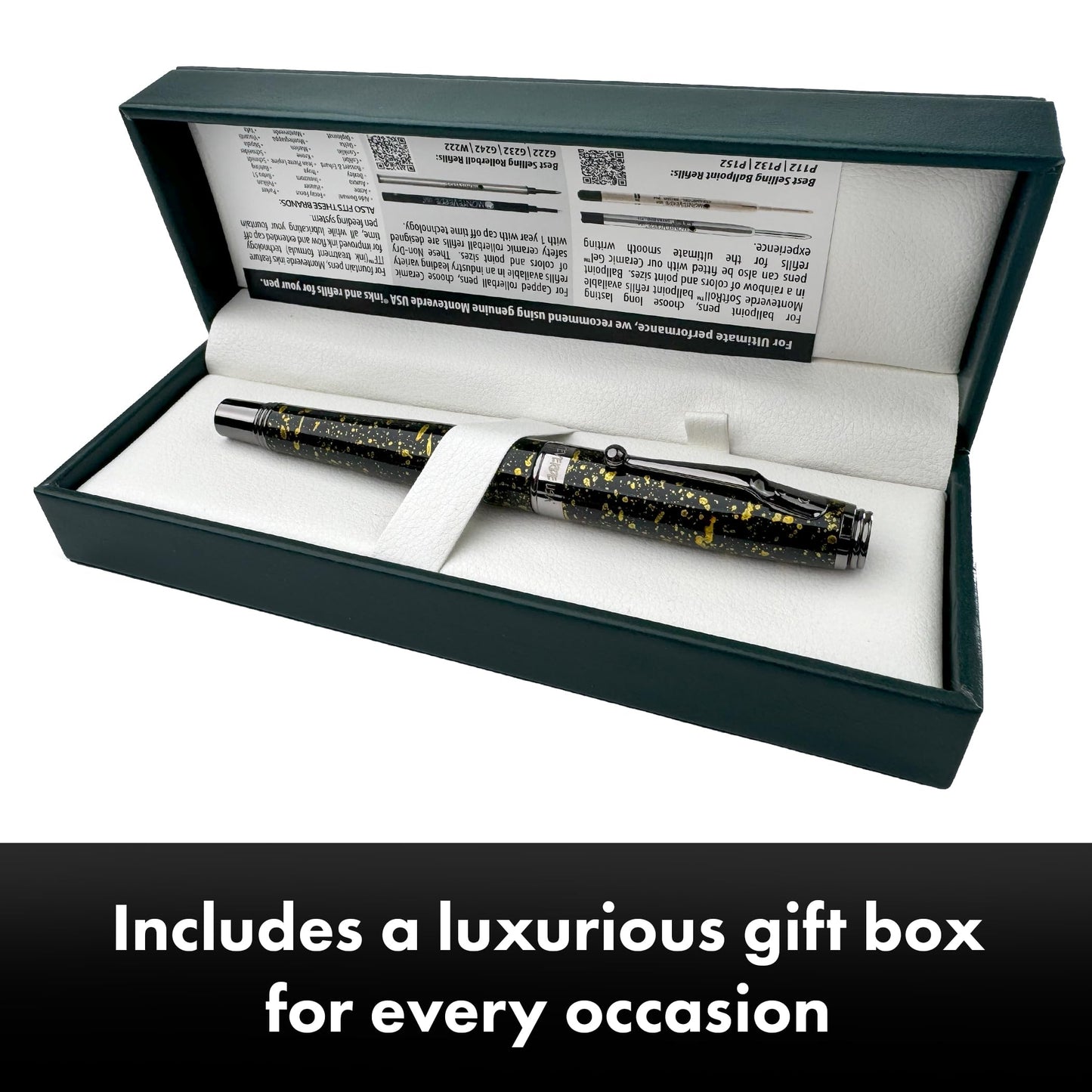 Monteverde Invincia Vega Starlight Yellow Fountain Pen - Broad Nib, Vibrant Design, Premium Writing Instrument