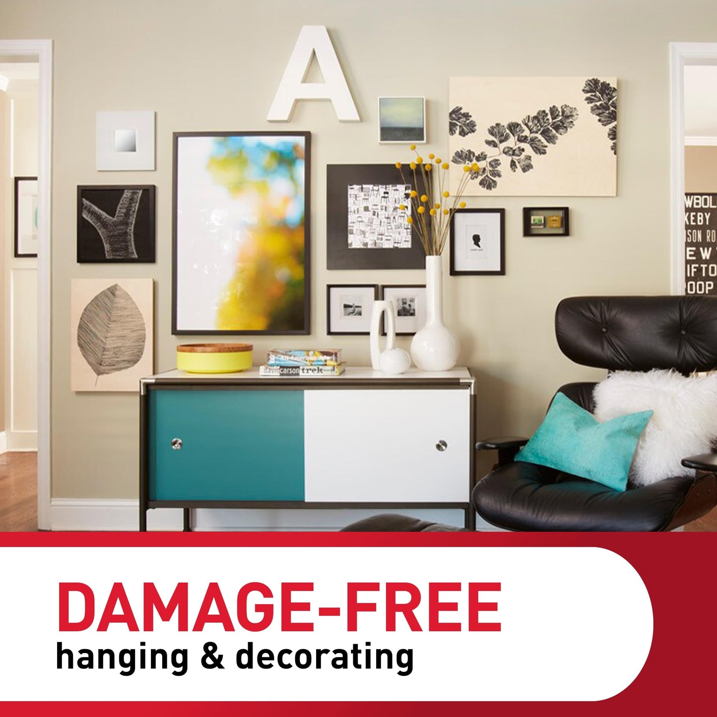 Command 15 lb & 10 lb Large and Medium Picture Hanging Strips, 2‑Pack (56 Pairs / 112 Strips), Damage‑Free Hanging Picture Hangers, Great for Home Decor, White Adhesive