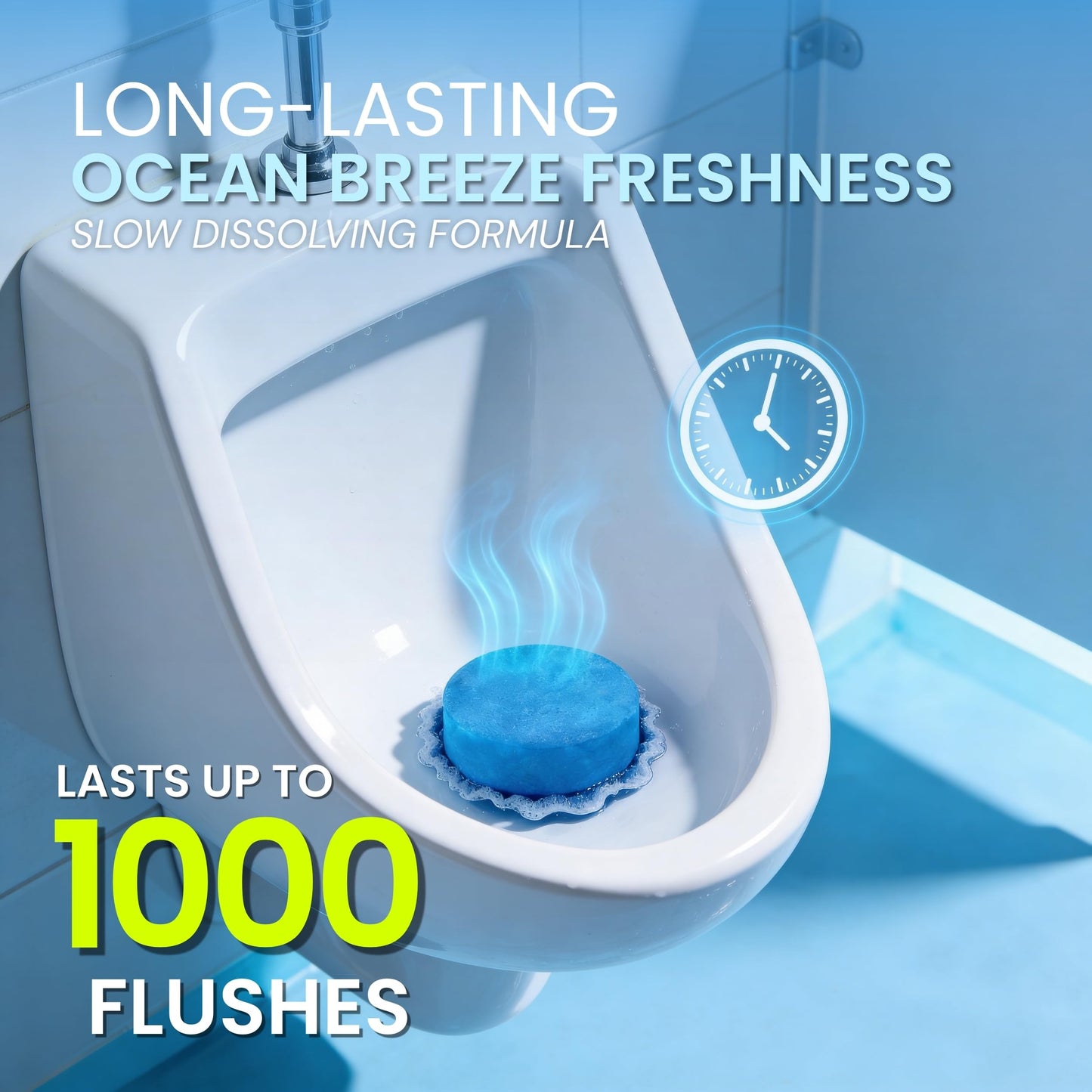 Urinal Cakes, Ocean Breeze Scent Urinal Deodorizing Block, Fresh Ocean Scent Urinal Pucks (Case of 12)