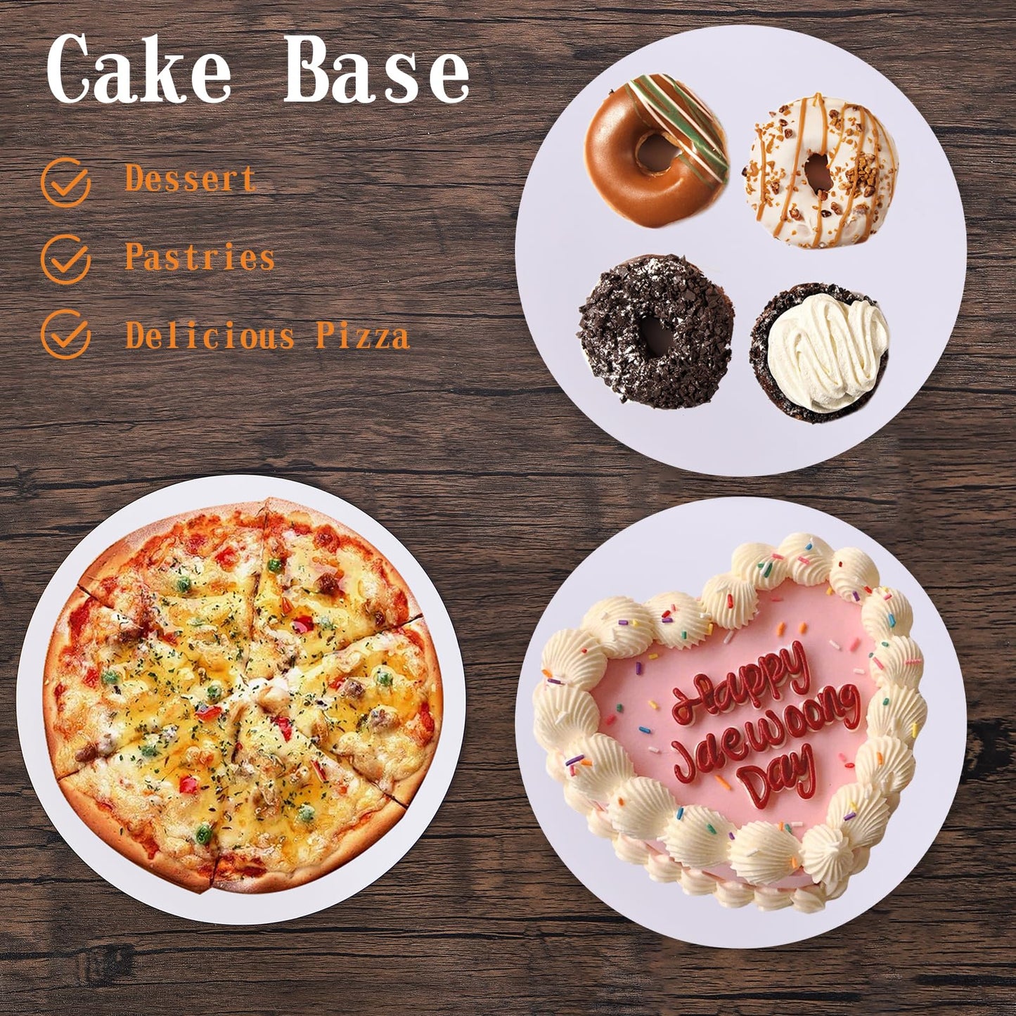 PFAMKEER 40 Pcs Cake Boards,White Cake Boards 9 Inch Round,Food Grade Cardboard Cake Rounds,Disposable Cake Plates,9 Inch Cake Board,Waterproof and Oil proof Cake Base Cake Tray Cake Pizza Circles