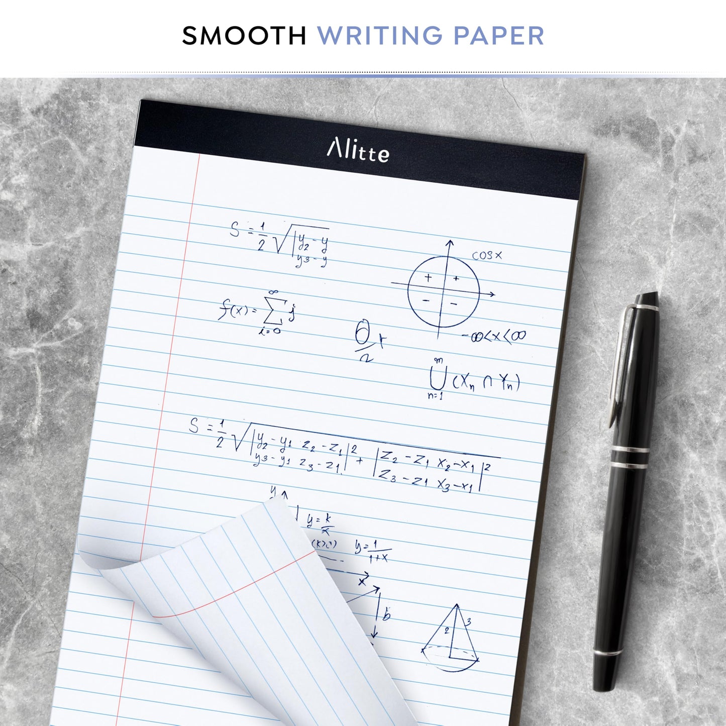 Alitte Legal Notepads 8.5 x 11, Pack of 12 - Perforated Wide Ruled Writing Pad - Premium Thick Paper, No Ink Bleeding - Blank Legal Pads For Home, Office, School, Business - 50 Sheets Per Notebook