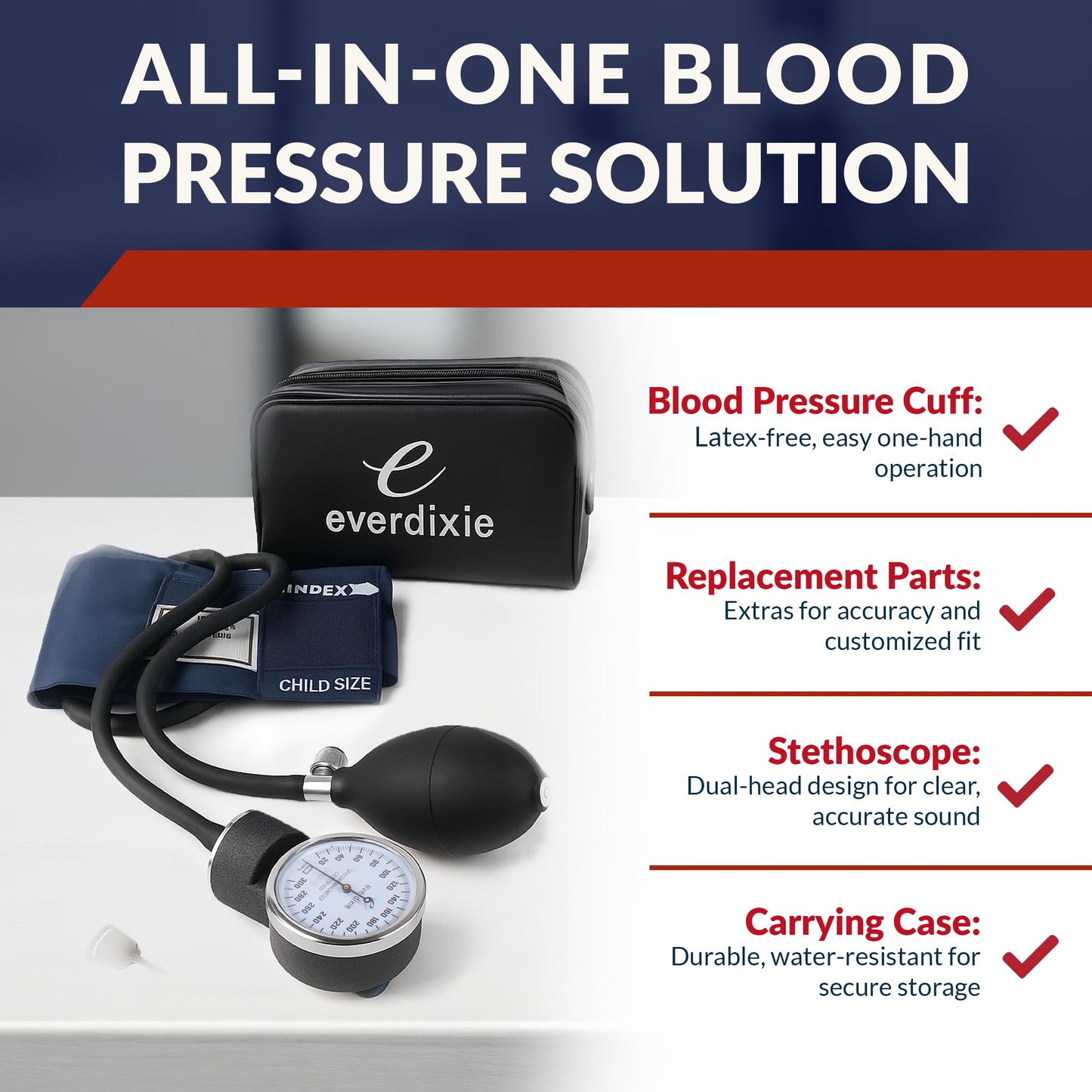 Dixie EMS Aneroid Sphygmomanometer Blood Pressure Cuff – Pediatric Size