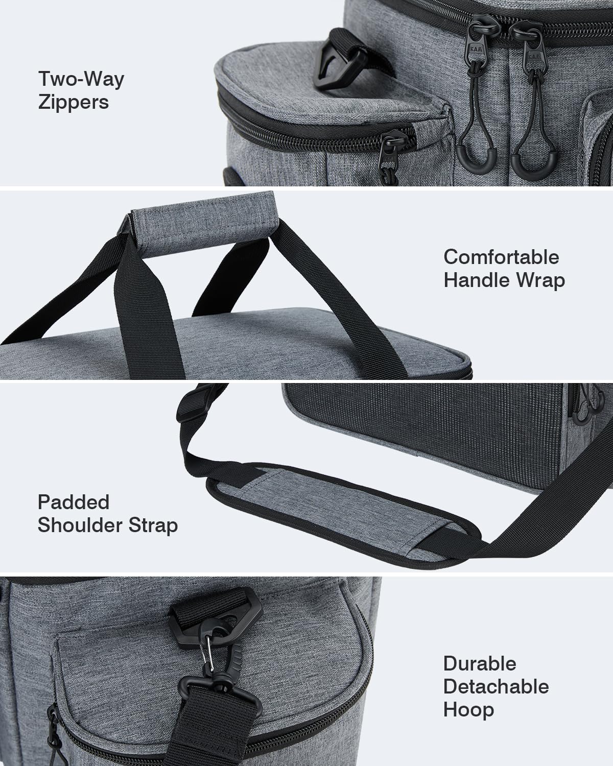 Gonex Fishing Tackle Bags for Saltwater & Freshwater, Fishing Gear Storage Bag with Water Resistant Bottom Suitable for 3600 3700 Size Tackle Box (Grey)