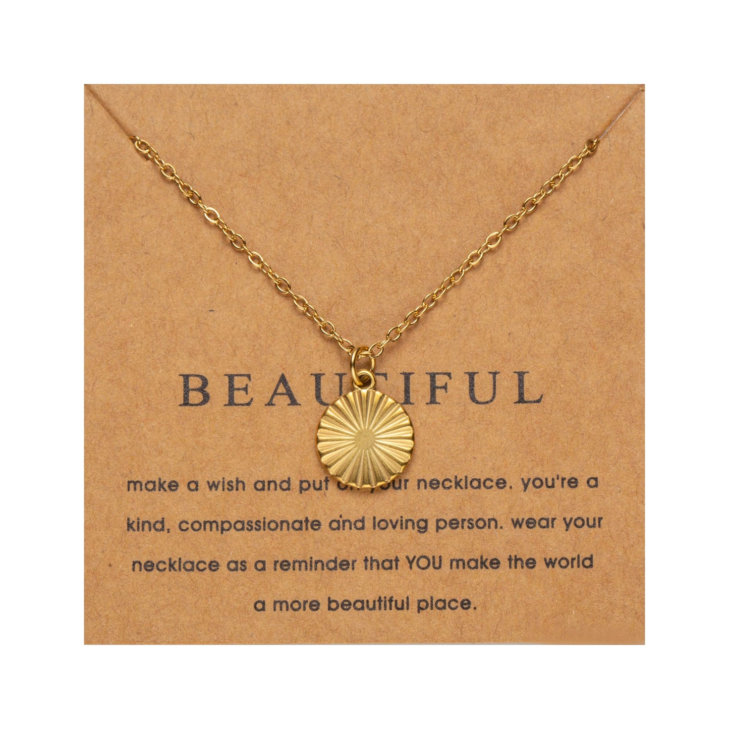 ZKJTEARY Sun necklace for Women Trendy Dainty 18k Gold Chain Lucky Sun jewelry Pendant Gift Card for Women Mom Grandma (Sun)