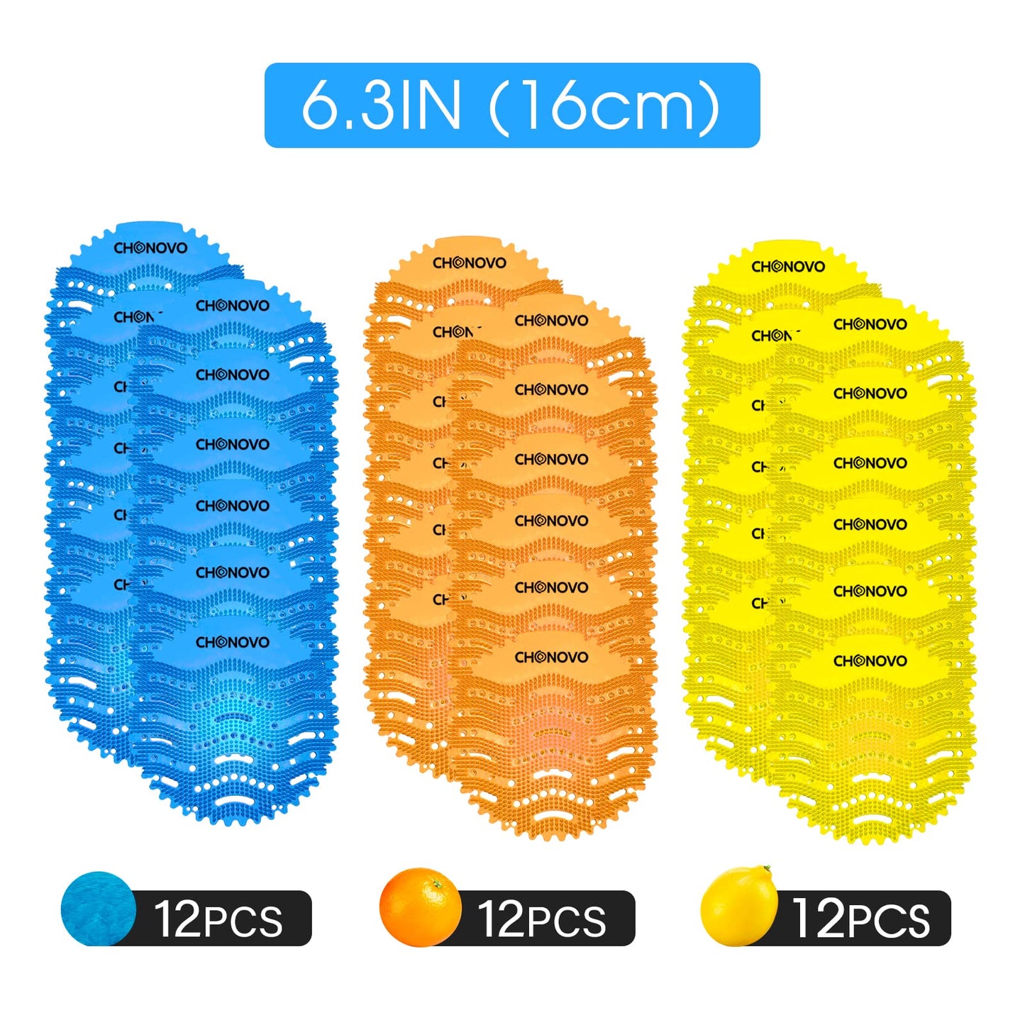 Urinal Screen Deodorizer,36 Pack Urinal Cakes Bulk Scented Anti-Splash Urinal Mats Deodorizer Fresh Pads for Toilet,Bathroom,Restaurants,Offices,Schools,Hotels(Ocean Breeze/Lemon/Orange)