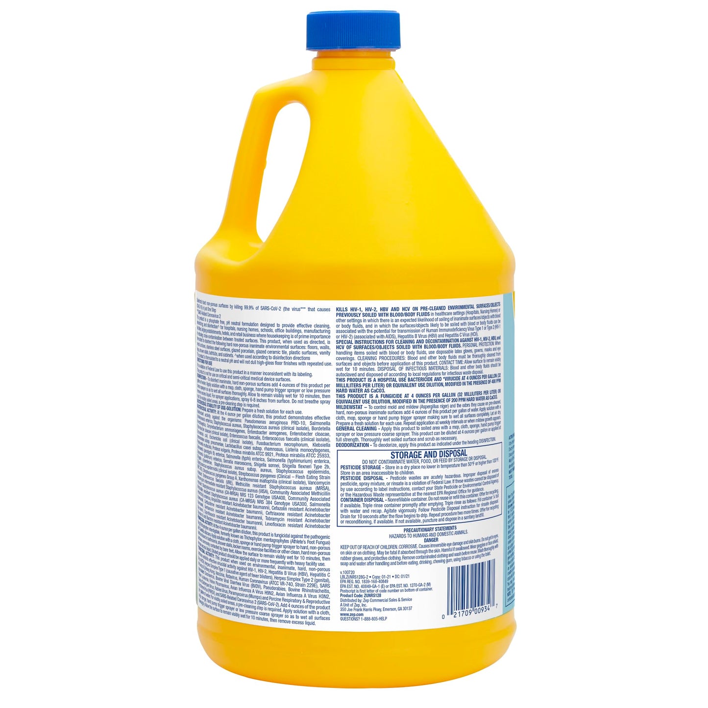 Zep No Rinse Floor Disinfectant, Blue (ZUNRS128)