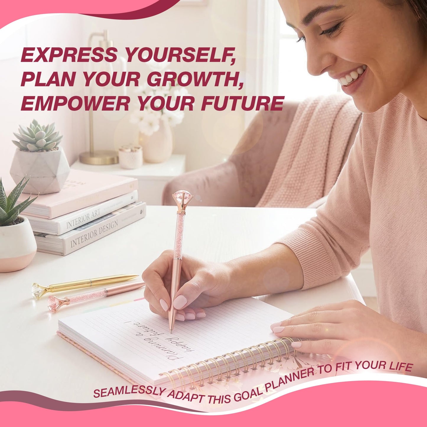 Votum 18 Month Hard Cover Planners/Calendars 10" x 10", January 2026 - June 2027 - Daily, Weekly & Monthly Organizer with Pens, Stickers, Sticky Notes, and a Sturdy Cover - Organized Chaos