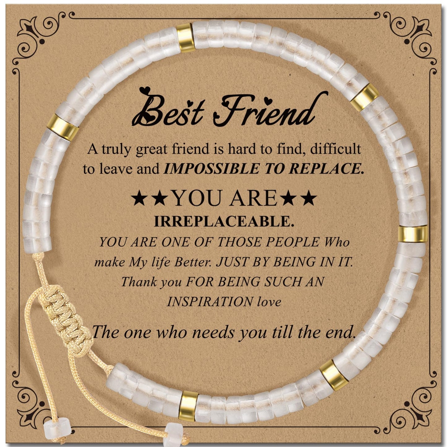 ZOKCC Friendship Bracelet Gifts for Women: Inspirational Natural Stone Bracelet for Women - Birthday Christmas Day Graduation Gifts for Friend, Sister, Bestie, BFF