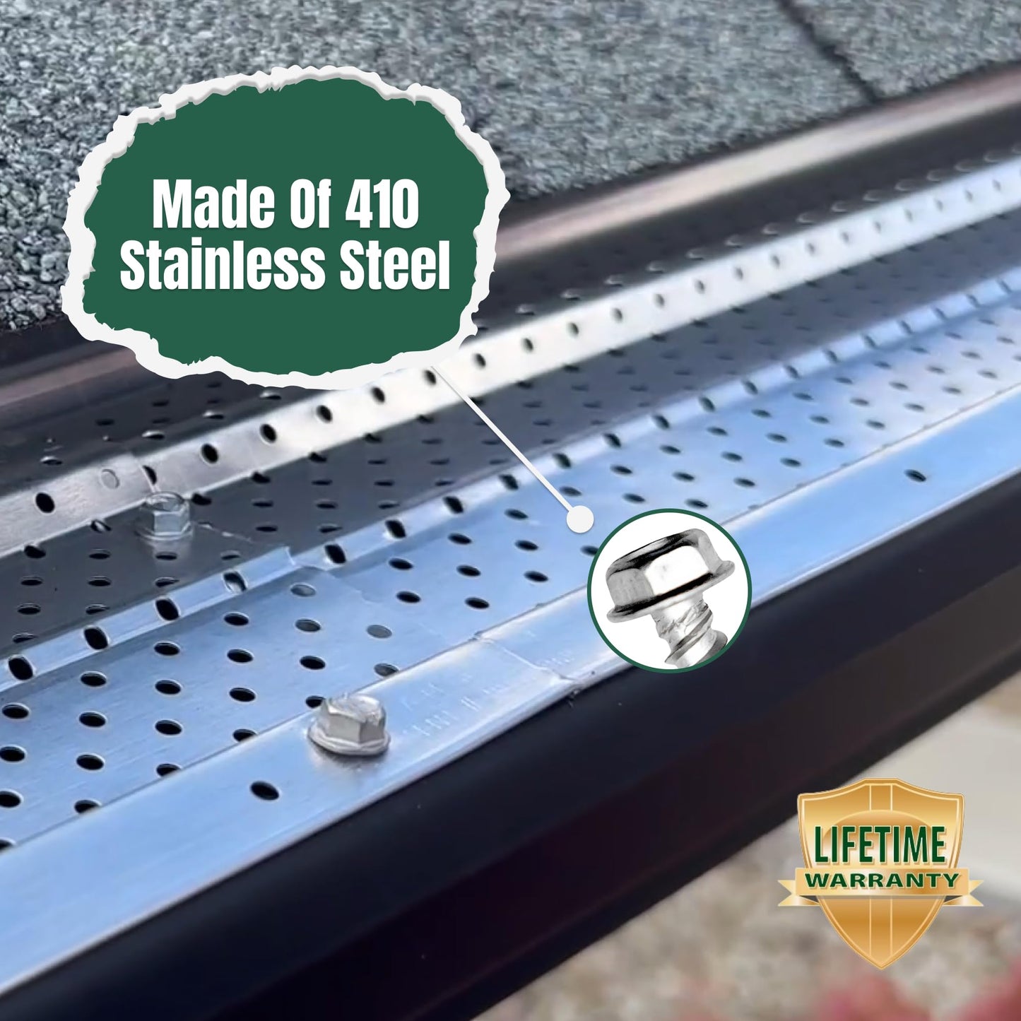 A-M Gutter Guard - 1/2" #8 Stainless Steel Zip Screws - Self-Piercing Xtra Sharp Tip - Mill Finish - 1/4" Hex Washer Head –100 Pack-Includes 1/4" Magnetic Hex Driver – for Gutter Install