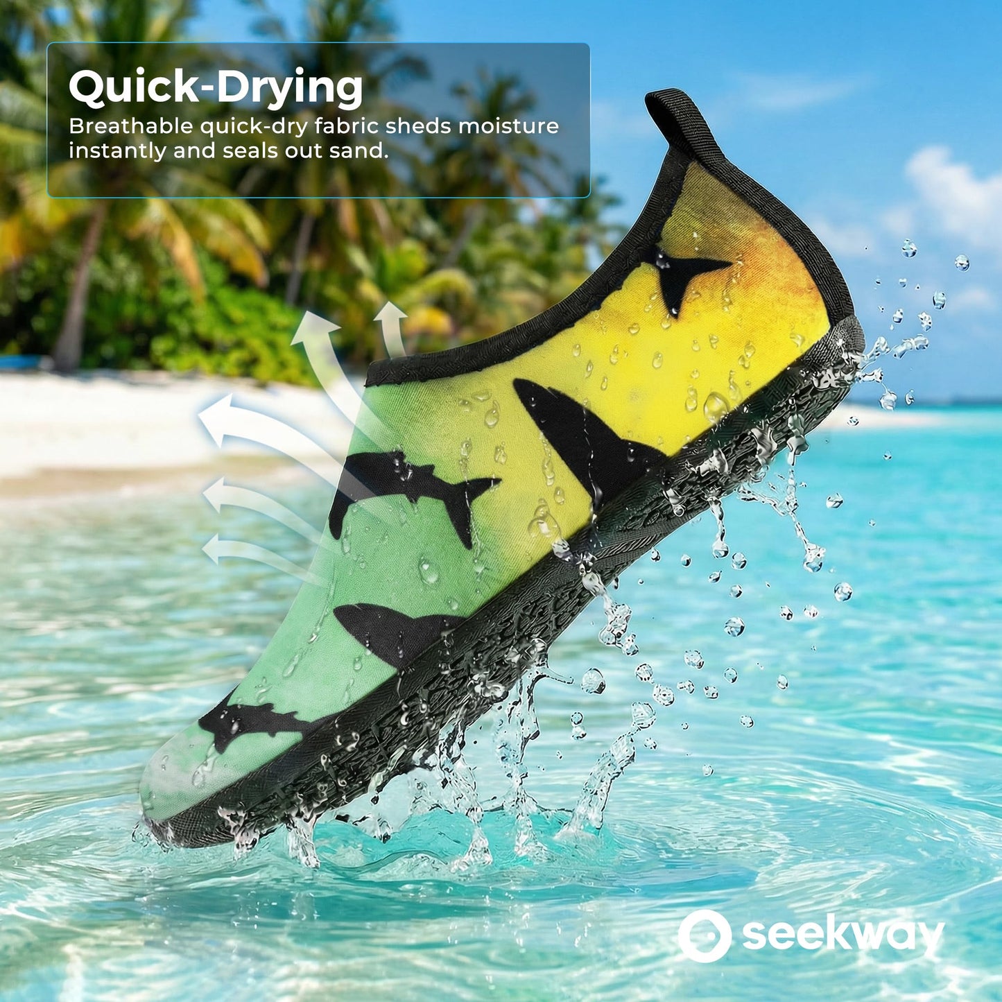 SEEKWAY Water Shoes Barefoot Aqua Socks Quick-Dry Non Slip Shoes for Beach Swim Pool River Boating Surf Women Men Bird SK002(U)