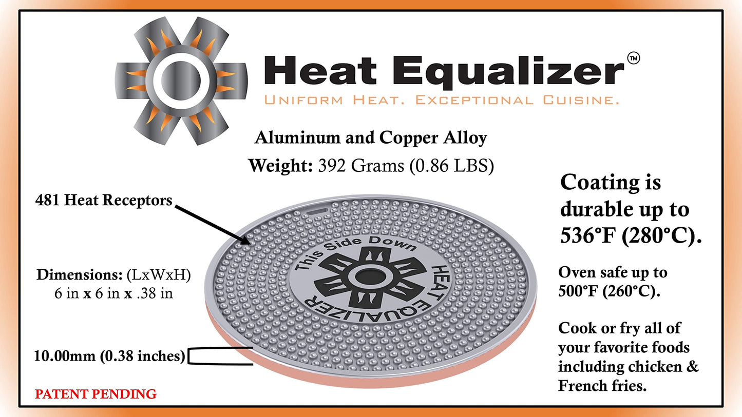 Heat Equalizer-6 inch None Stick Copper finish Heat Diffuser for Gas Stoves – Aluminum & Copper Alloy Hot Plate for Even Cooking-Burner Cover & Simmer Plate