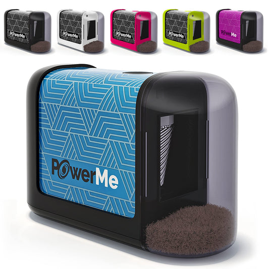 POWERME Battery-Operated Electric Pencil Sharpener for Kids, School, Home, Office - for No. 2 Pencils and Colored Pencils