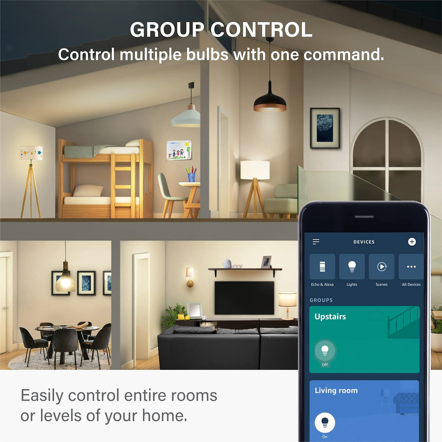 Sengled Alexa Light Bulb, S1 Auto Pairing with Alexa Devices, Warm Light Bulbs, Smart Light Bulbs that Work with Alexa, Bluetooth Mesh Smart Home Lighting, E26 60W Equivalent, 800LM, 4-Pack