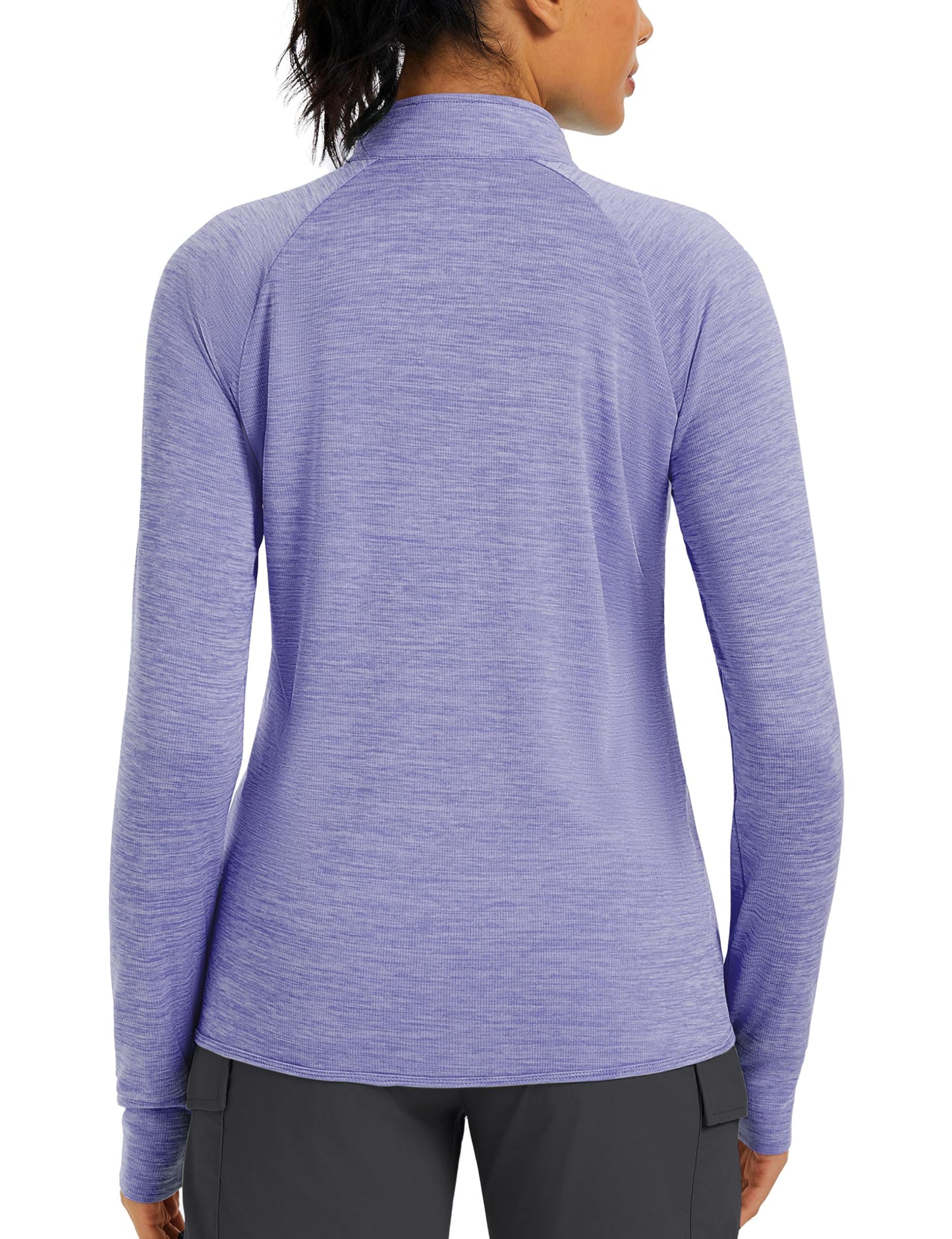 MAGCOMSEN SPF Jacket for Women Lightweight Full Zip Sun Protection Clothing Long Sleeve Shirts UV UPF Fishing Pockets Light Purple M