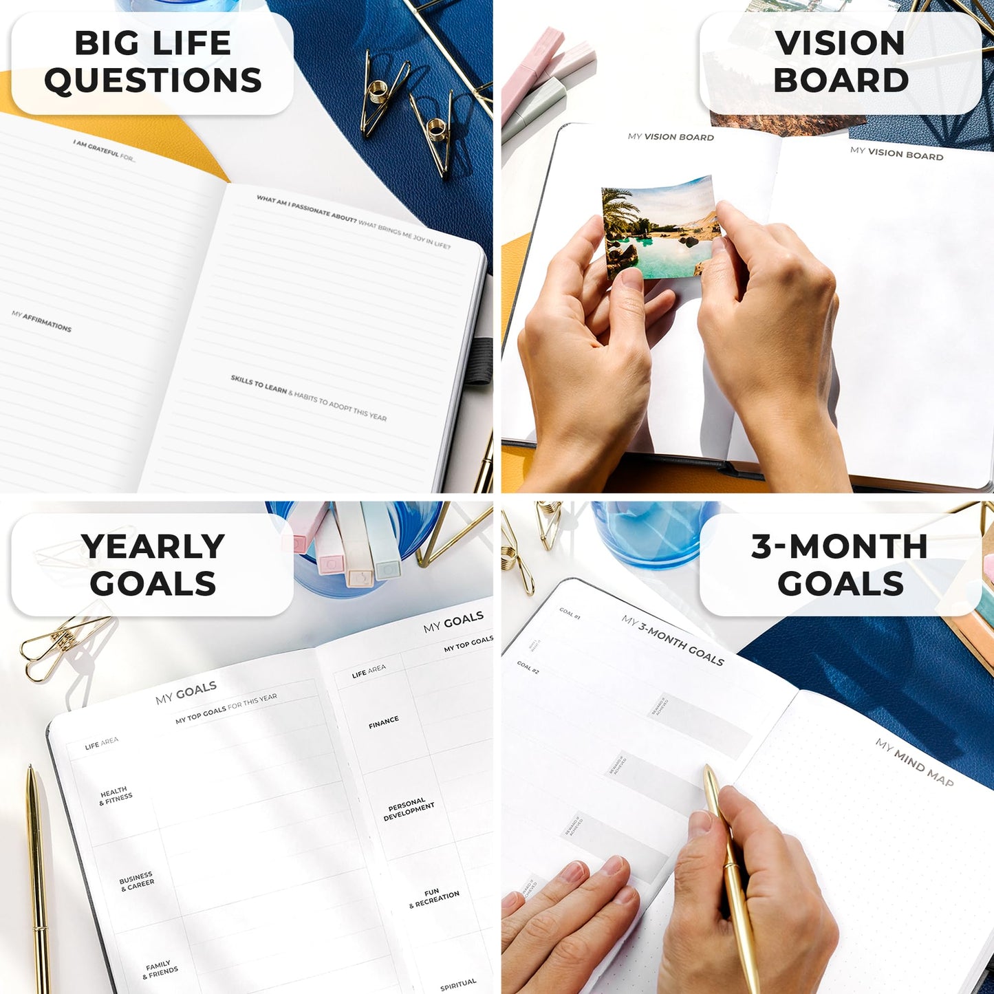 Clever Fox Planner Premium Edition – Undated Luxurious Weekly & Monthly Planner to Increase Productivity and Hit Your Goals – Organizer – Start Anytime, A5, Lasts 1 Year, Silver Black (Weekly)