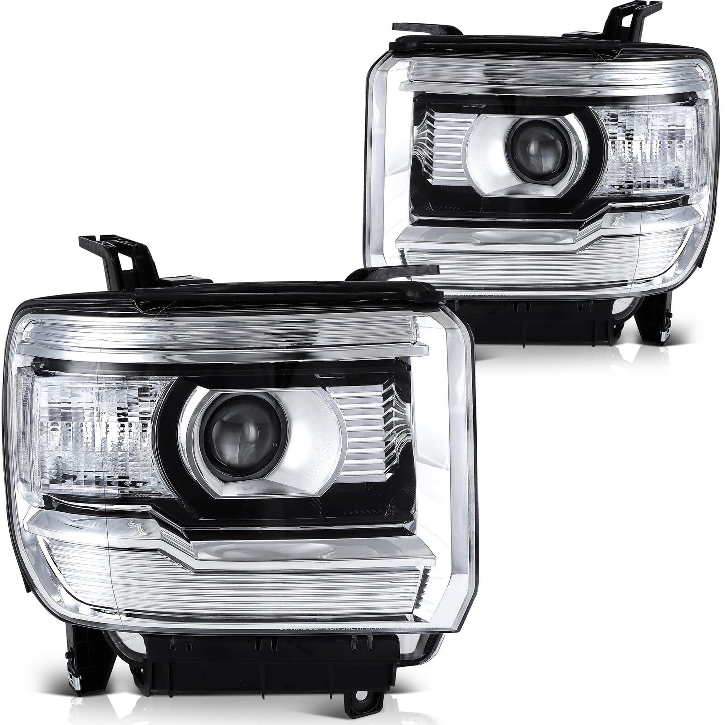 LBRST Headlight Assembly Fit 2014-2015 for Sierra 1500, 2015-2019 for Sierra 2500 HD, 2015-2019 for Sierra 3500 HD Driver & Pass