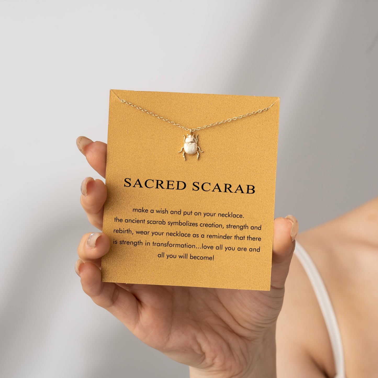 Baydurcan Gold Scarab Necklace Egyptian Jewelry for Women Gothic Jewelry Inspirational Gifts for Women (Scarab)