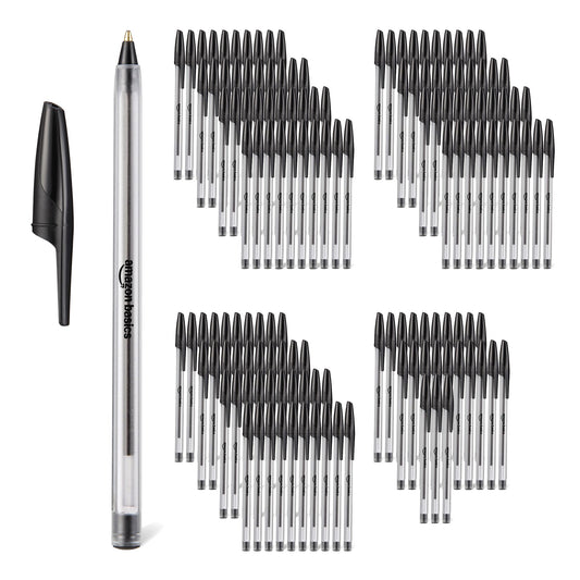 Amazon Basics Ballpoint Pens, Medium Point 1.0mm, Black Ink, 144-Pack