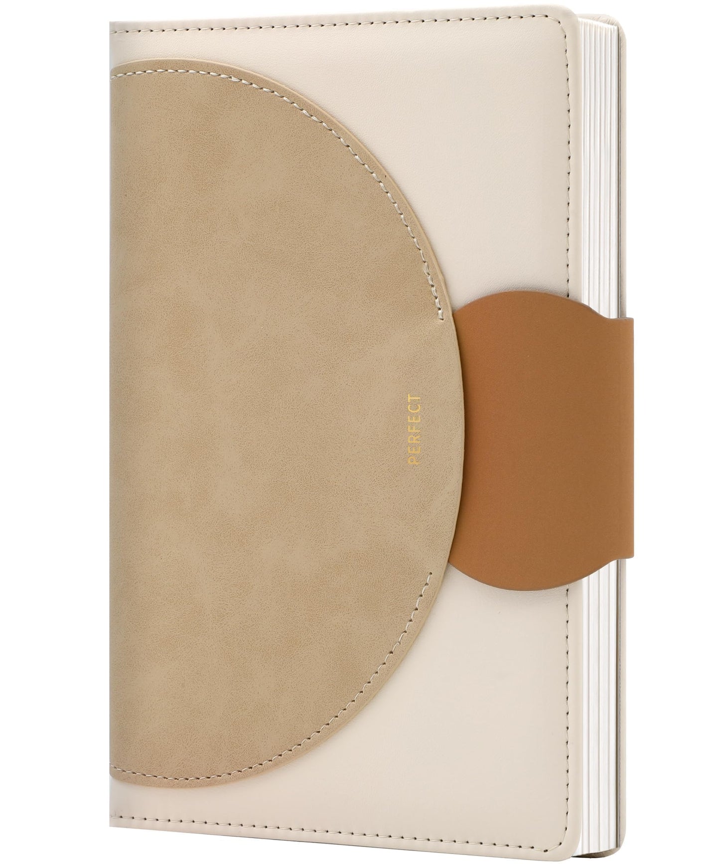 CAGIE Lined Journal for Women, 100GSM Leather Journals for Writing with Buckle Closure,A5 Hardcover Diary Journaling Notebooks for Business Work School Note Taking 5.9" x8.5 (Brown)